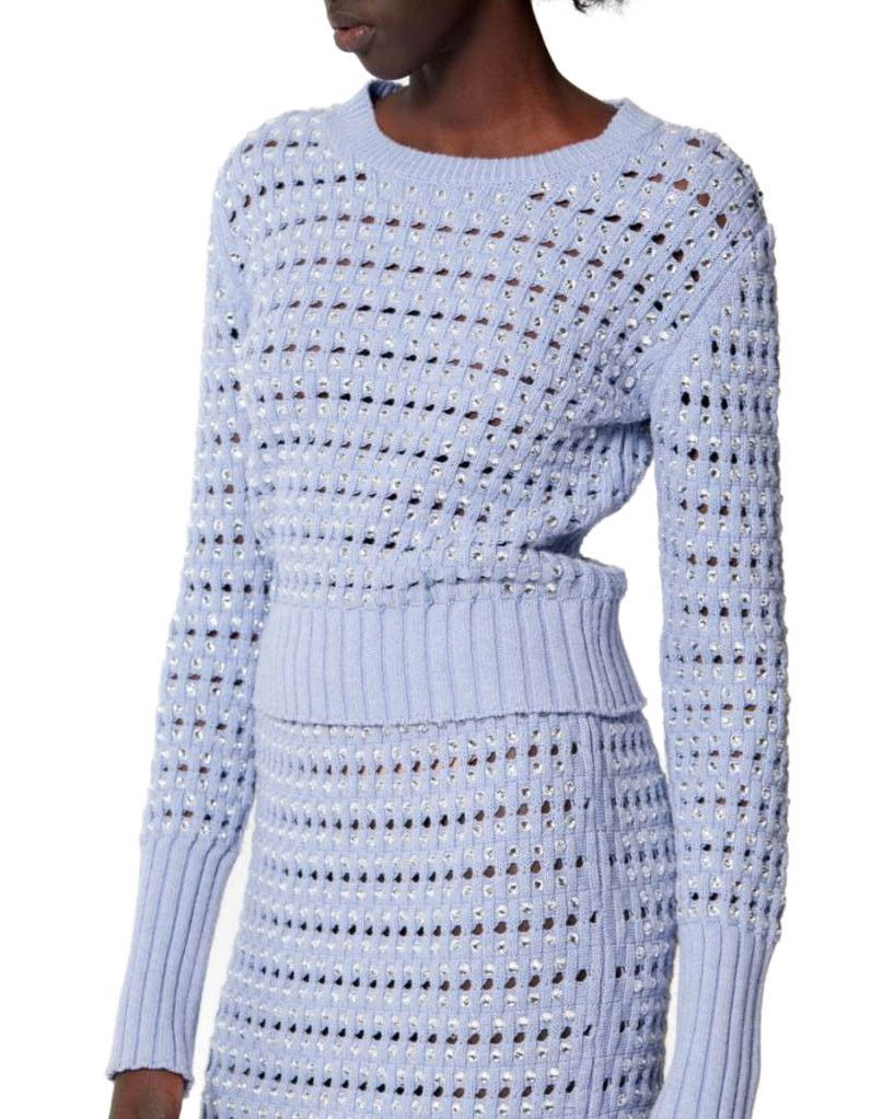 Kenzo KENZO / Embroidered Cropped Knit Sweater Size XS / US 0-2 / IT 36-38 - 7 Thumbnail