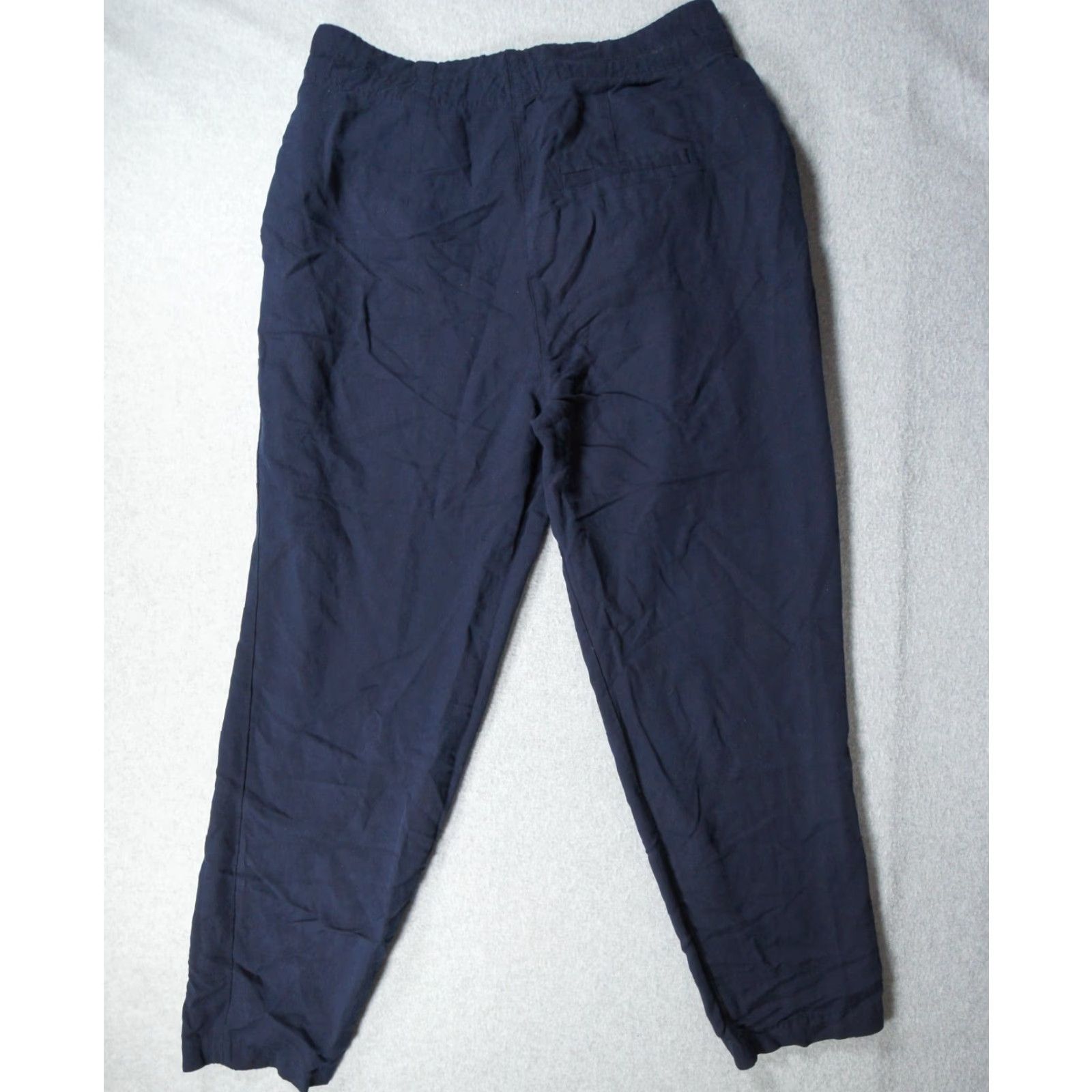 Cos COS Pants Womens 10 Blue Trouser Linen Blend Tapered Leg Drawstring Ladies, Ankle, Pockets, Regular Fit, 28in Inseam Size 32" / US 10 / IT 46 - 5 Thumbnail