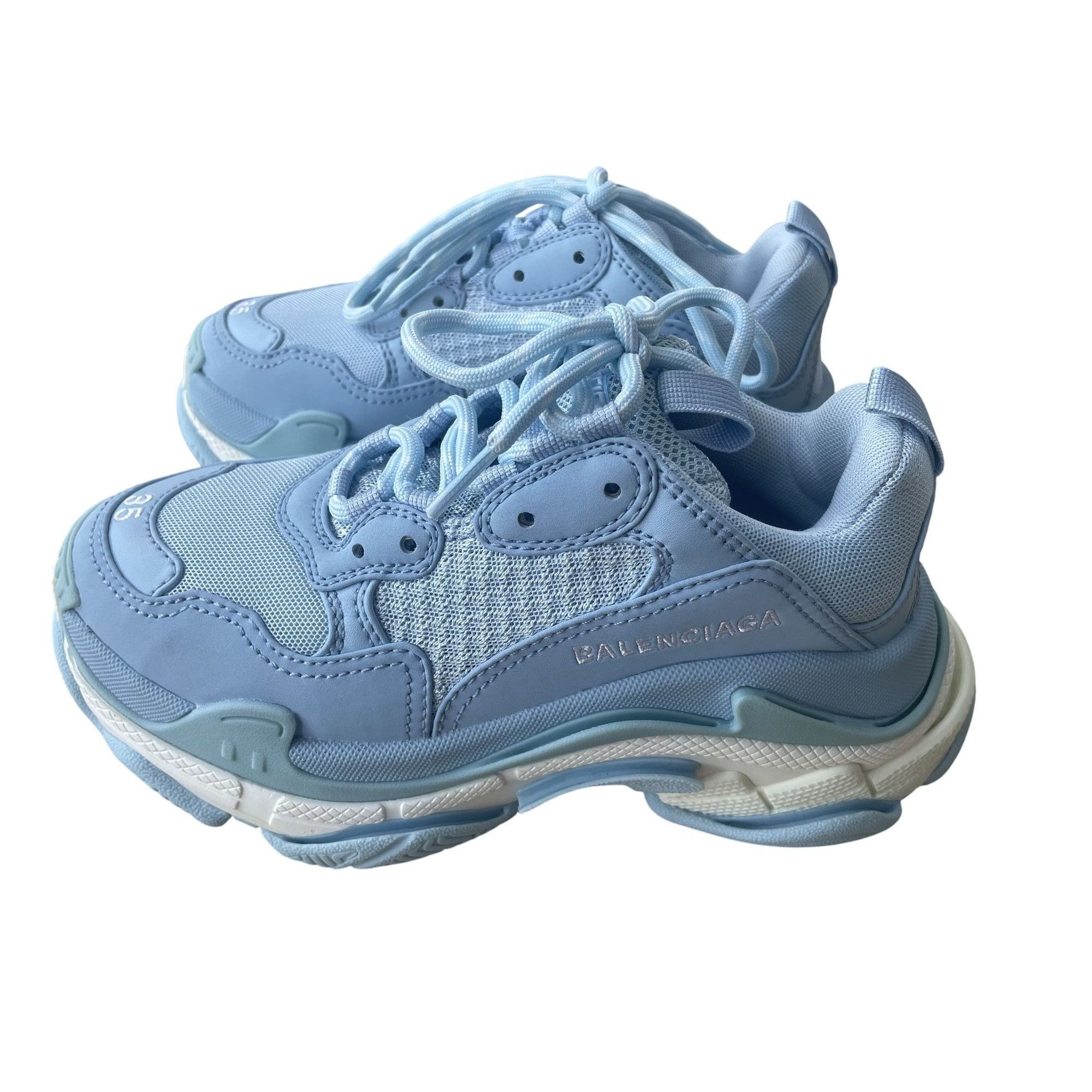 Balenciaga Balenciaga Triple S Sneakers In Light Blue For Women Or Juni Size US 5 / IT 35 - 2 Thumbnail