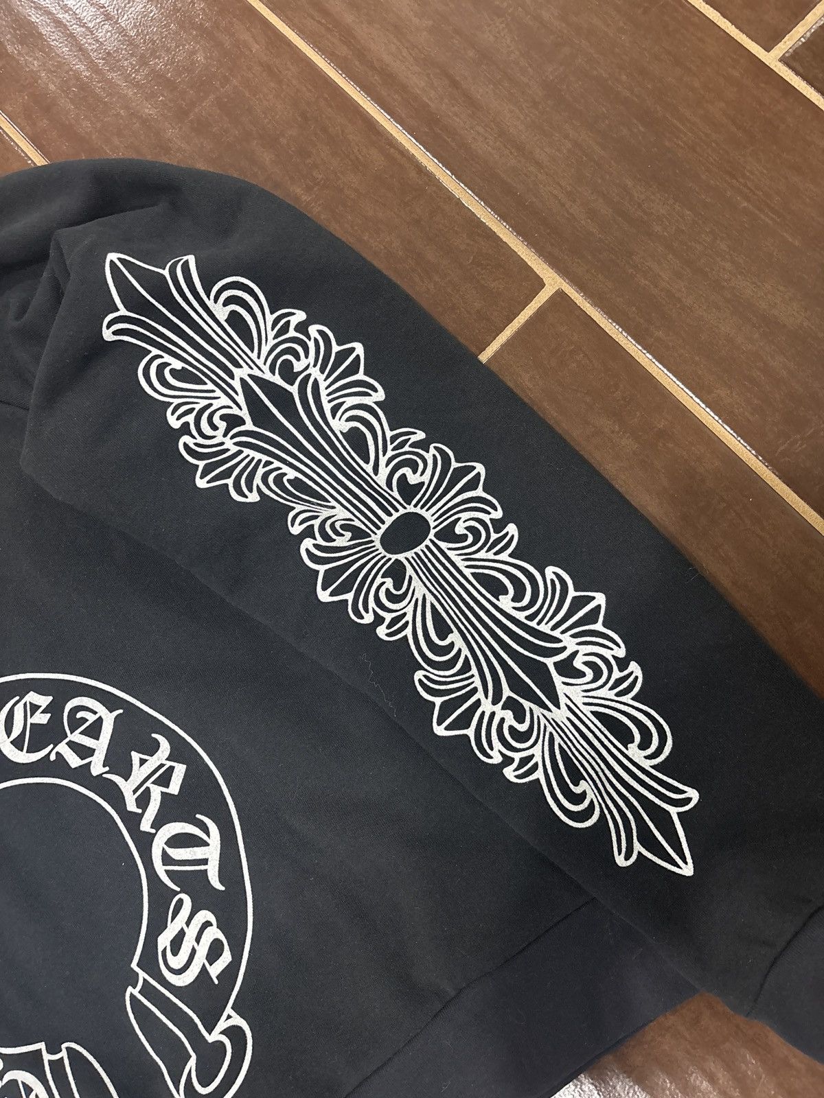 Chrome Hearts Vintage Thermal Floral Horseshoe Hoodie M