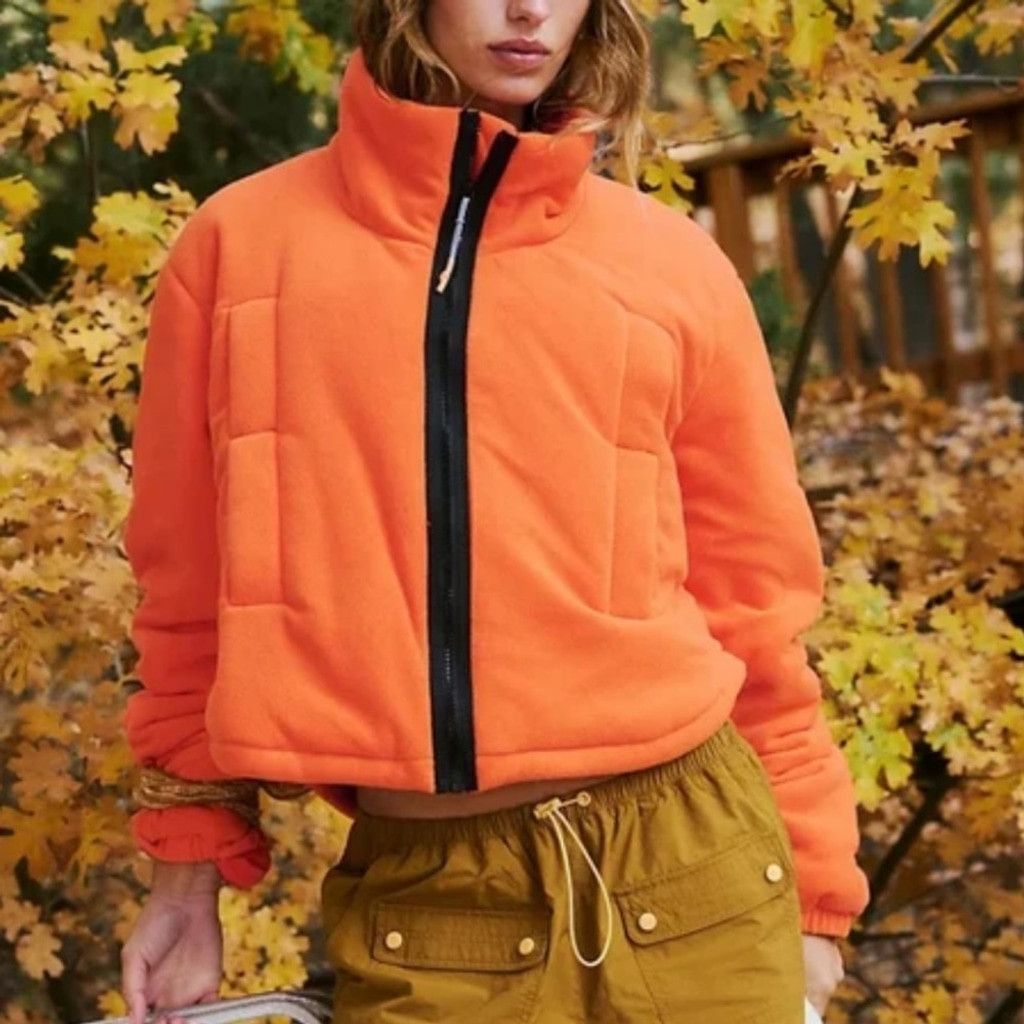 Neon orange puffer jacket hotsell