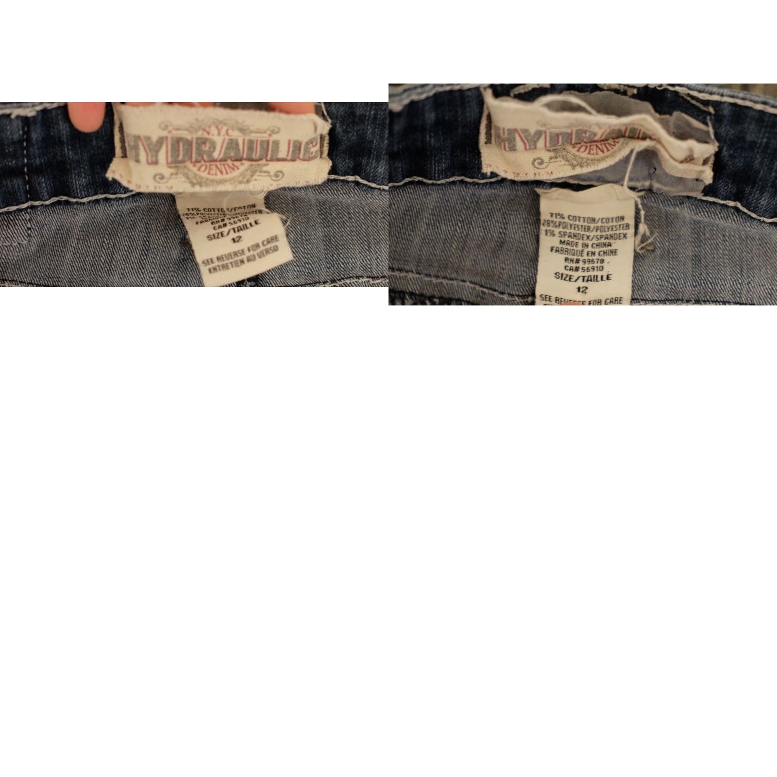 Denime HYDRAULIC Jeans Bootcut Stretch Denim EmBellished Embroidered Womens 12 Blue 32in Inseam Slit? Embellished not? Size 24" / US 00 / IT 34 - 8 Thumbnail