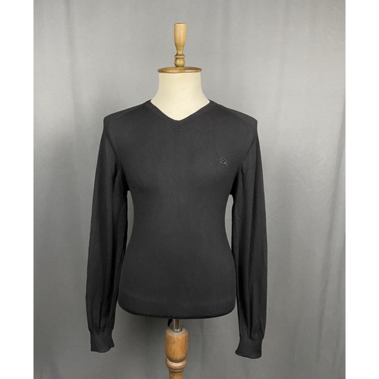 Burberry Burberry Small Logo Men's Black Wool V-Neck Sweater Size M-L Size US L / EU 52-54 / 3 - 1 Thumbnail