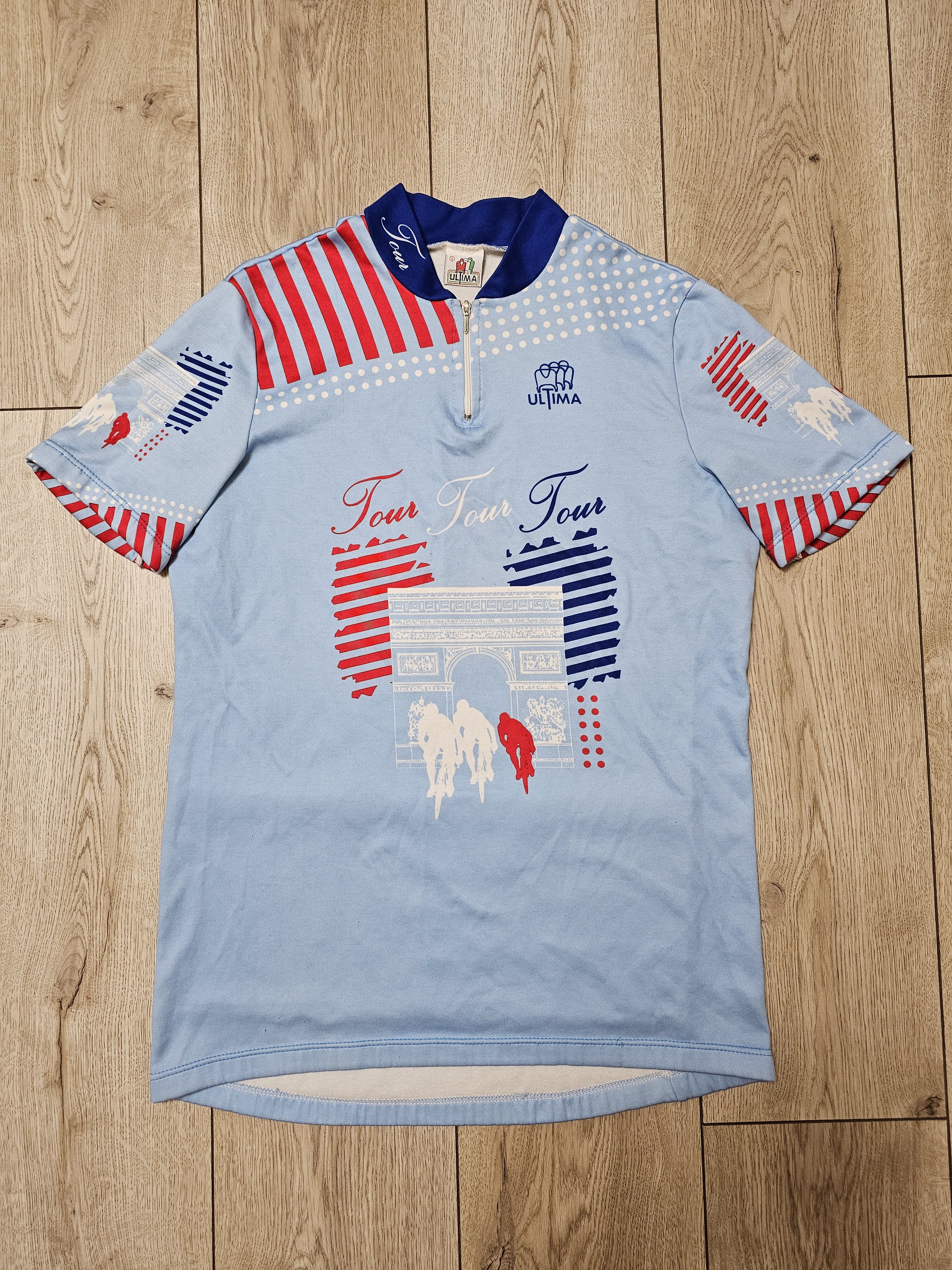 Vintage ULTIMA VINTAGE CYCLING JERSEY 90s TOUR DE FRANCE BLEU Size US M / EU 48-50 / 2 - 1 Thumbnail