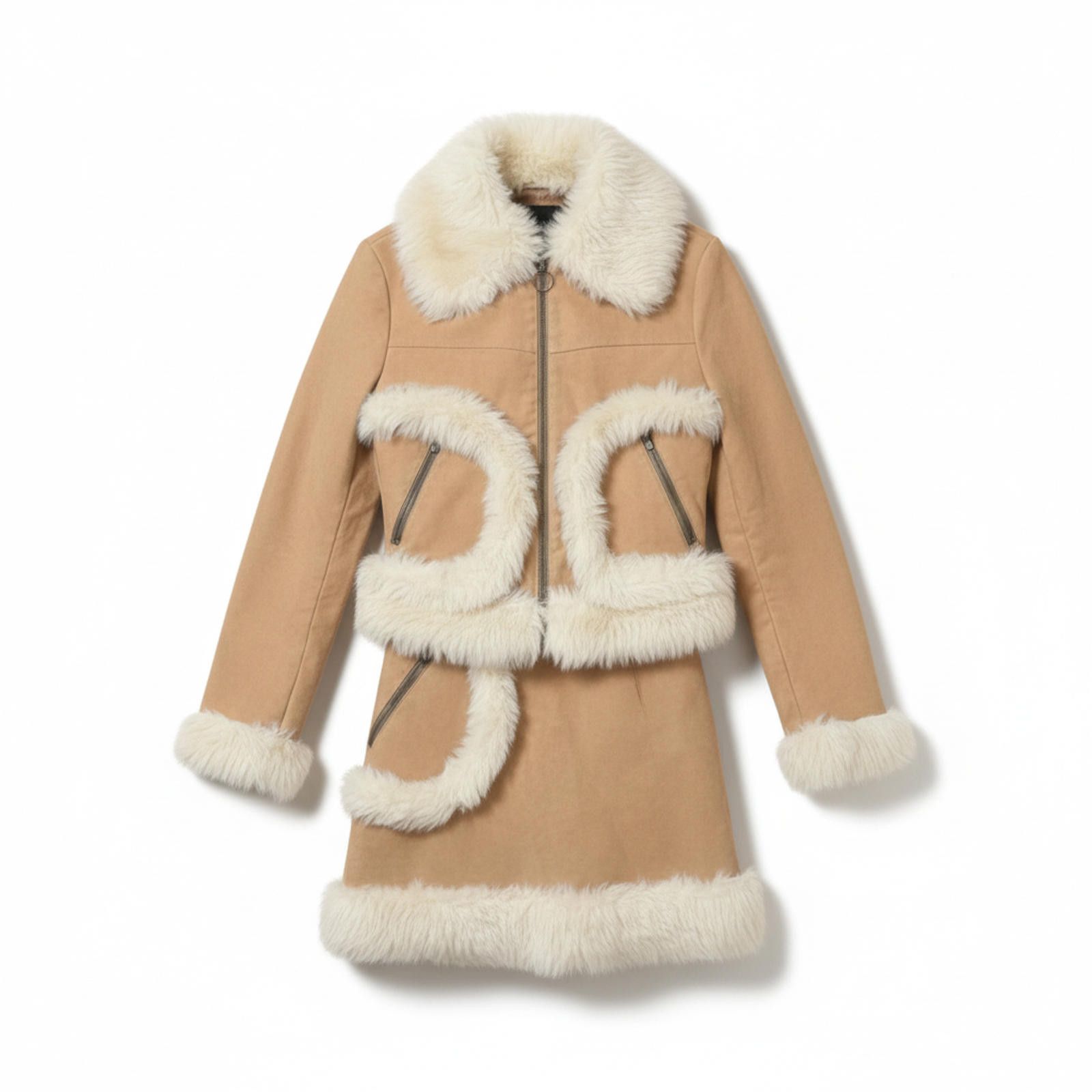 Hysteric Glamour Hysteric Glamour - Beige Shearling Coat White Fur Trim Size M / US 6-8 / IT 42-44 - 1 Thumbnail