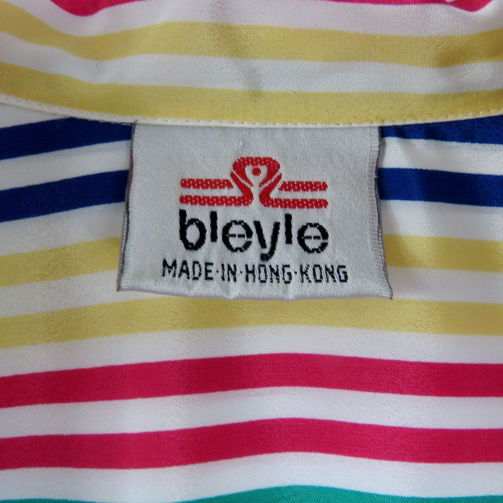 Vintage Vintage Retro Candy Stripe Blouse Short Sleeve Button Down Size L / US 10 / IT 46 - 7 Thumbnail
