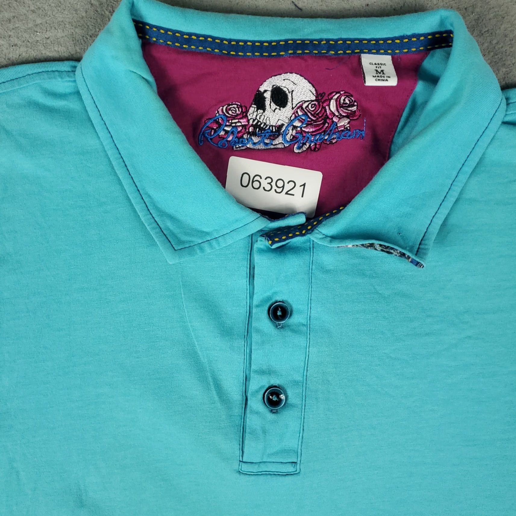Robert Graham Robert Graham Polo Shirt Men Medium Blue Solid Short Sleeve Button Collared Classic American 90s Style Mens Polo Shirt Size US M / EU 48-50 / 2 - 2 Thumbnail