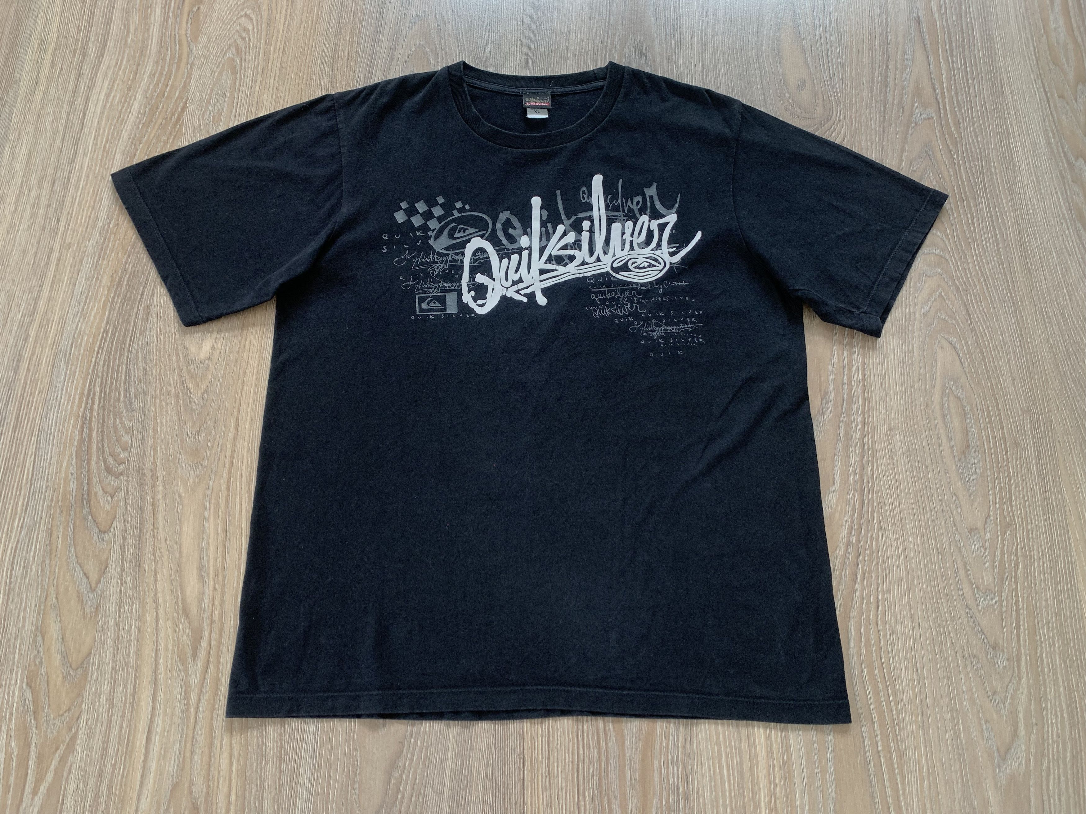Quicksilver Vintage Quicksilver Cotton Black Printed T Shirt Size US XL / EU 56 / 4 - 2 Thumbnail