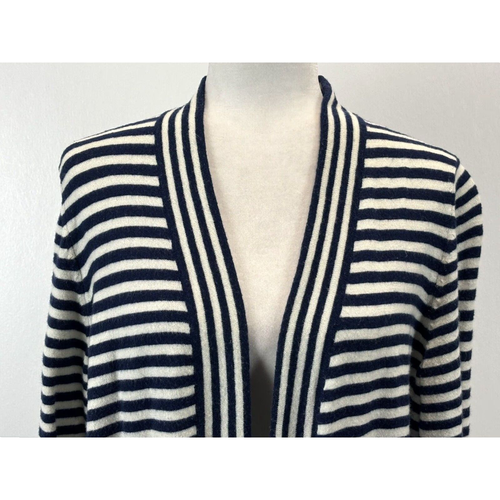 Talbots Talbots Lambswool Blend Knit Sweater Cardigan Sz 1X Plus Striped Open Front Size XL / US 12-14 / IT 48-50 - 5 Thumbnail