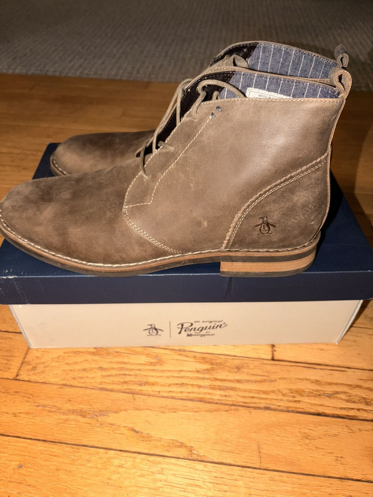 Original Penguin Penguin Brown Leather Casual Boots Size US 12 / EU 45 - 3 Thumbnail