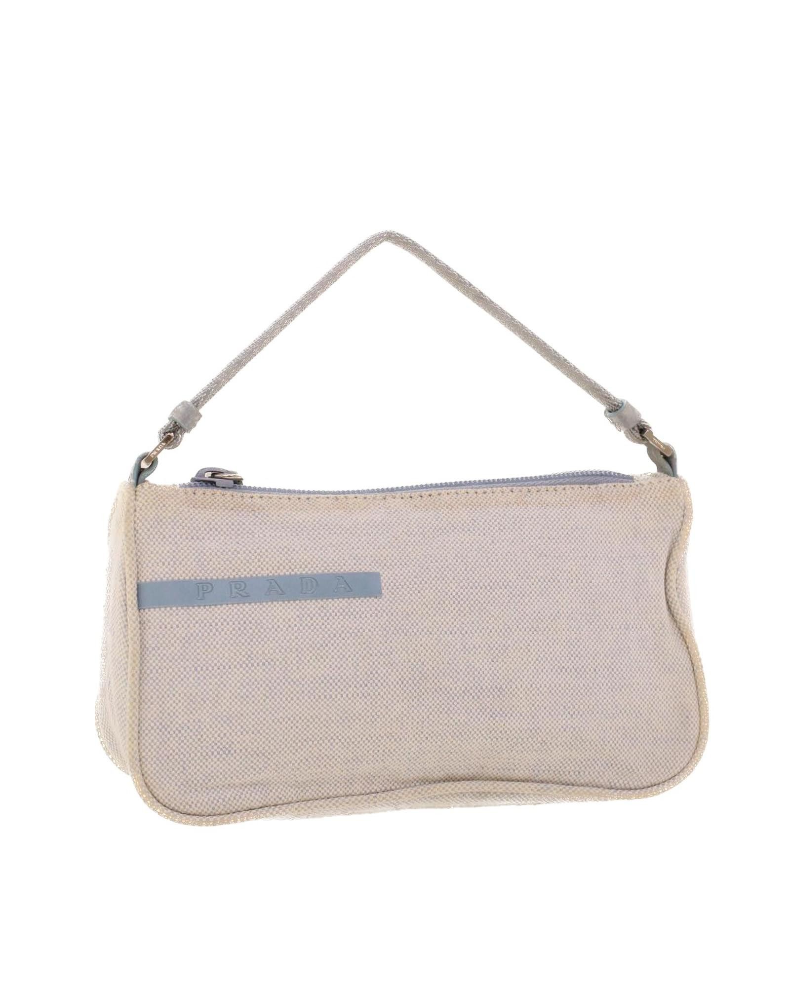 image of Blue Canvas Accessory Pouch By Prada, Women's