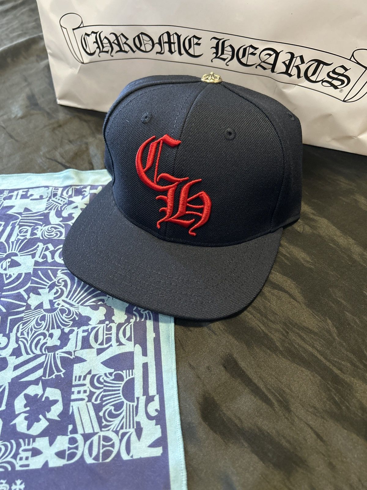 Chrome Hearts Chrome Hearts 6 Panel BaseBall Hat Navy/Red RARE. Size ONE SIZE - 1 Thumbnail