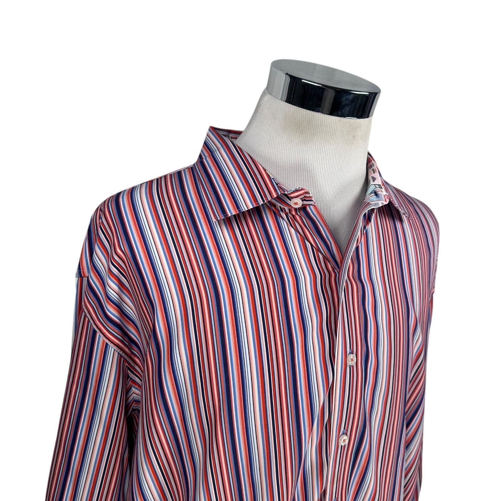 Robert Graham Robert Graham Shirt 3XL Multi Striped Doors Flip Cuff Button Size US XXL / EU 58 / 5 - 2 Thumbnail