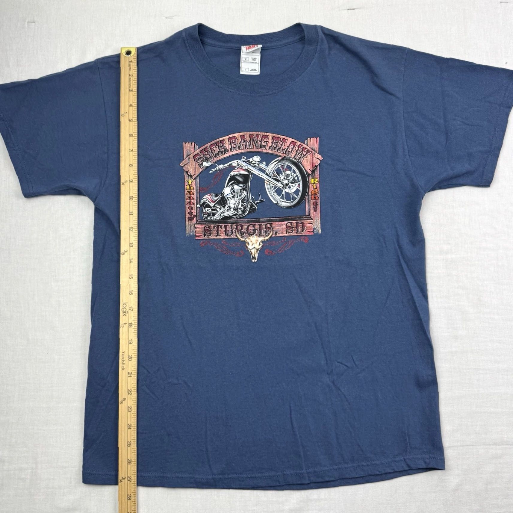 Vintage Sturgis Suck Bang Blow T-Shirt Adult L Blue Biker Motorcycle 2000s Punk Hip Mens Size US L / EU 52-54 / 3 - 4 Thumbnail