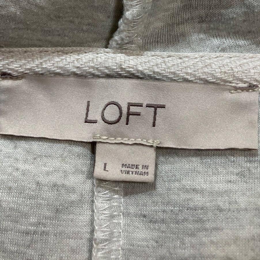 Loft Loft Cream Textured Knit Long Sleeve Hooded Jacket Women L Size L / US 10 / IT 46 - 3 Thumbnail
