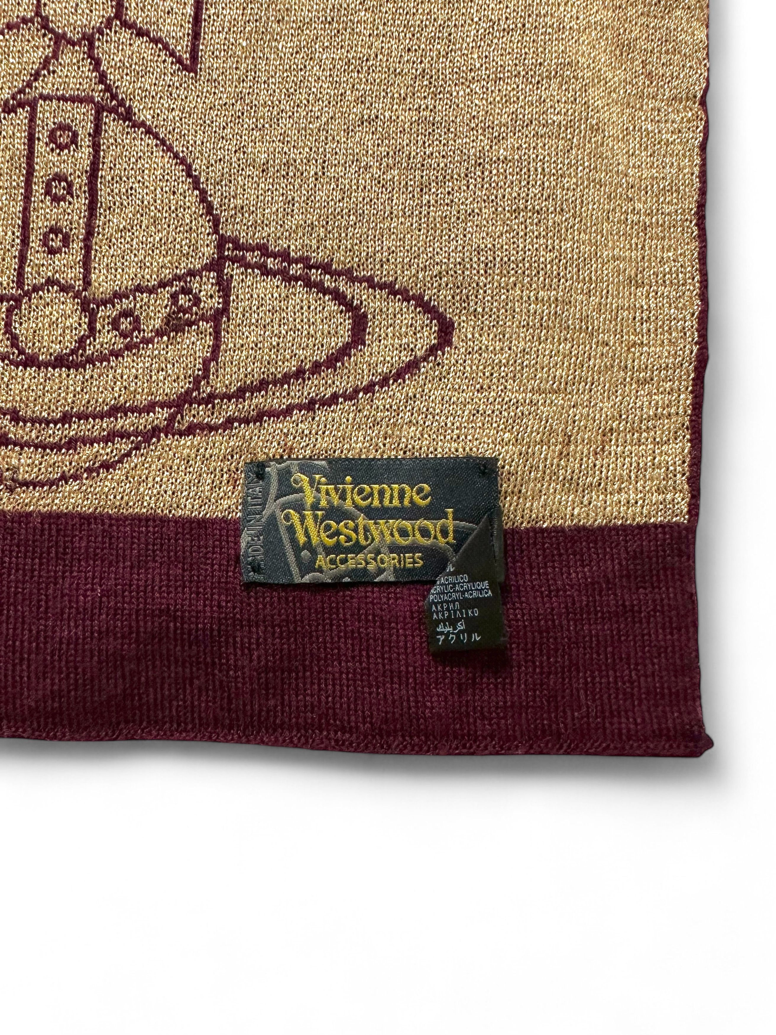 Vintage × Vivienne Westwood Rare Vivienne Westwood Vintage Wool Orb Logo Large Scarf Size ONE SIZE - 7 Thumbnail