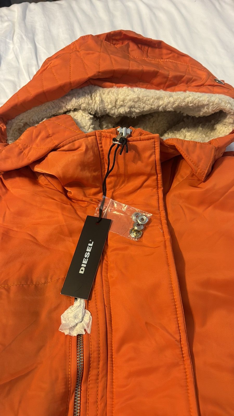 Diesel Orange long down parka DiEsel outerwear Size S / US 4 / IT 40 - 1 Thumbnail
