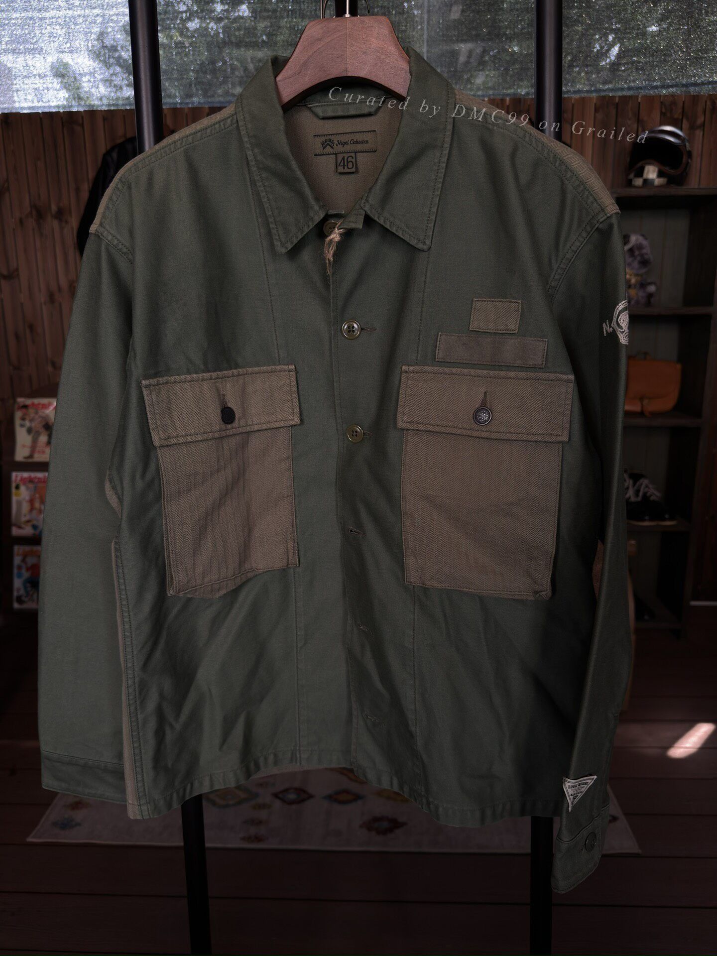 Nigel Cabourn Nigel Cabourn Military Green Cargo Shirt Size US S / EU 44-46 / 1 - 1 Thumbnail