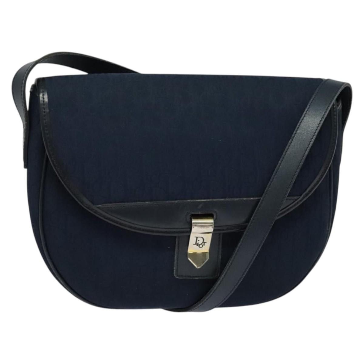 Dior DIOR Trotter Canvas Shoulder Bag Navy Gold Size ONE SIZE - 1 Thumbnail