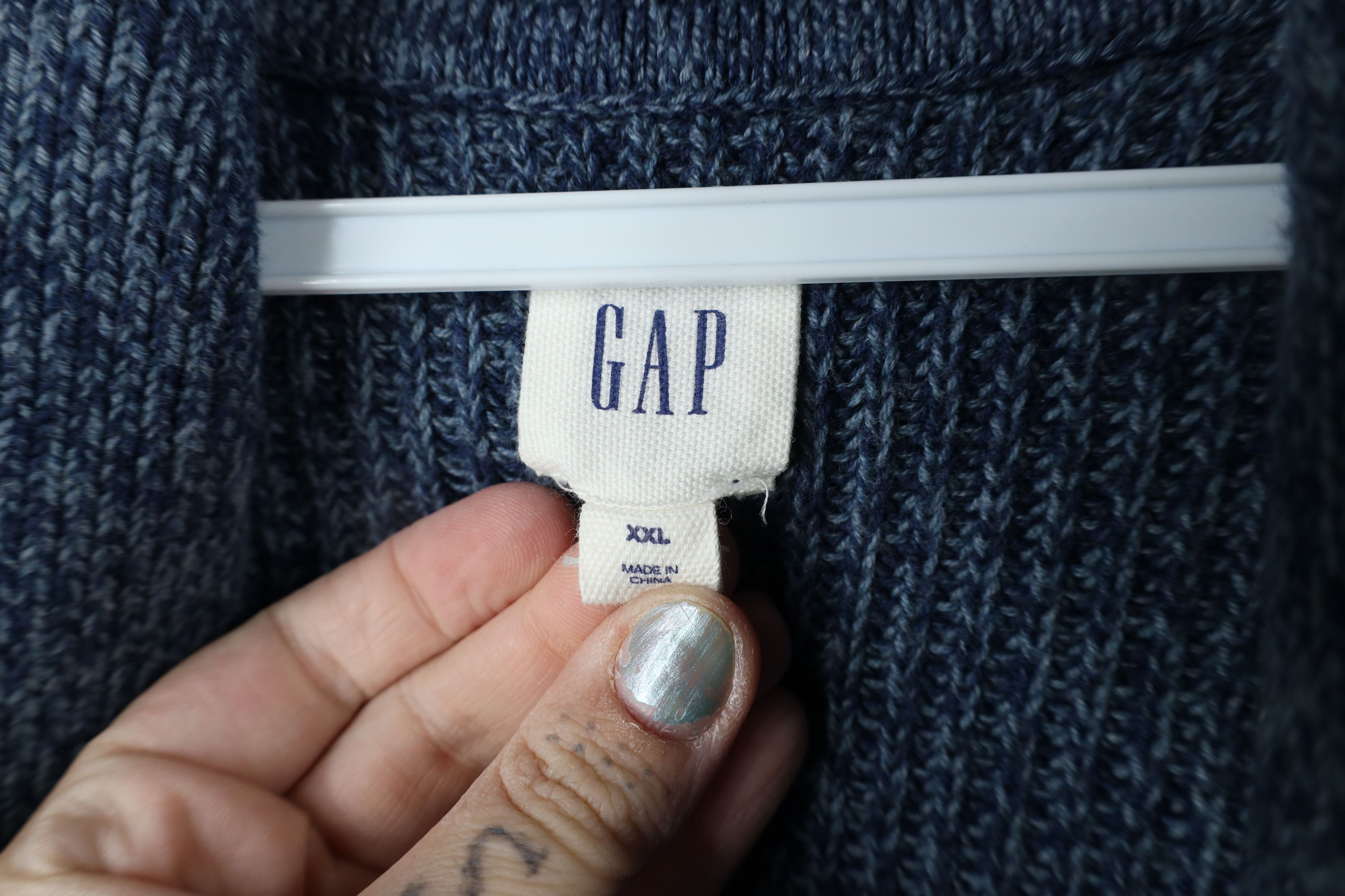 Gap × Vintage Vintage Gap Chunky Ribbed Knit Shawl Cardigan Sweater Size US XXL / EU 58 / 5 - 5 Thumbnail