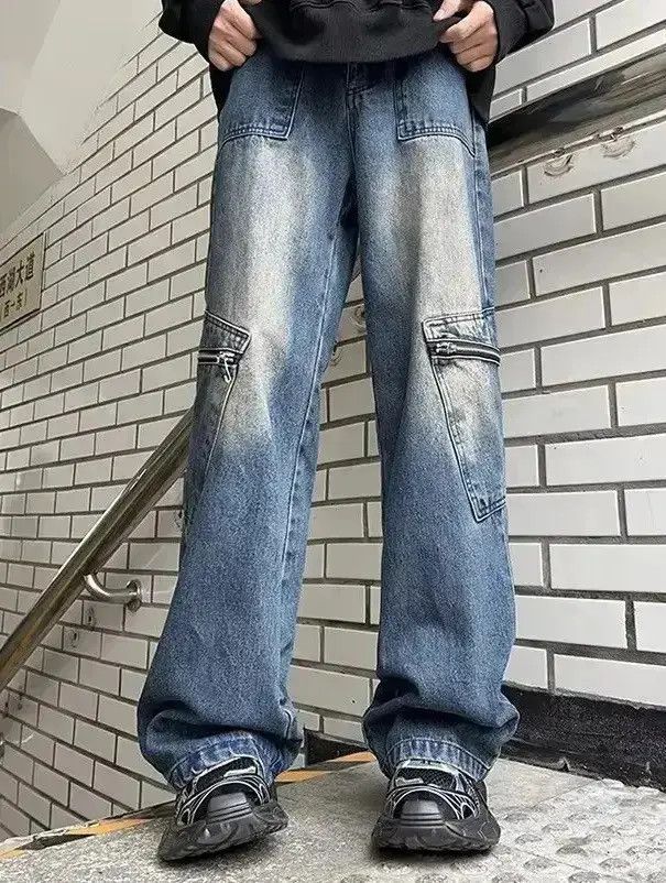 Japanese Brand Harajuku Wide Leg Cargo Jeans Size US 32 / EU 48 - 1 Thumbnail