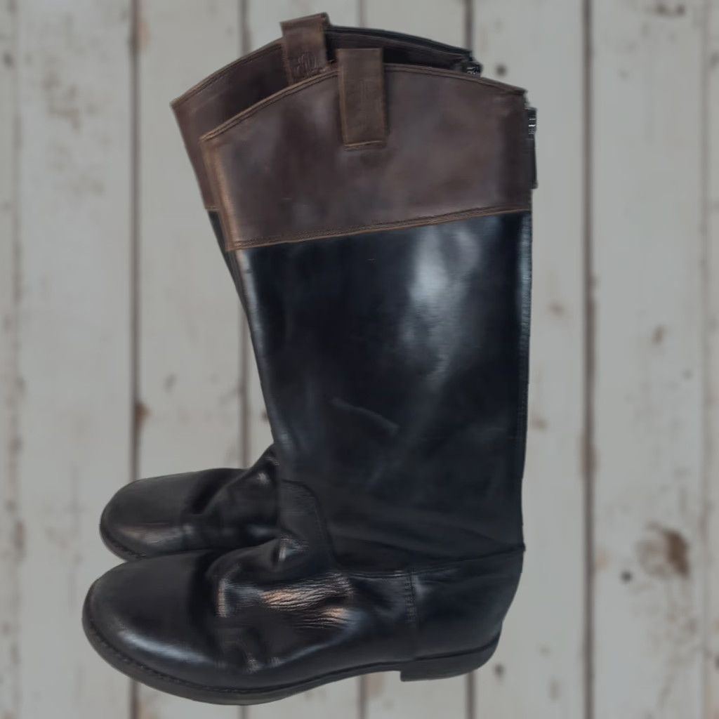 Cole Haan Cole Haan Air Nancy Boots Womens Size 3 Blk/Brn Leather Mid-Calf Zip Size US 5.5 / IT 35.5 - 1 Thumbnail