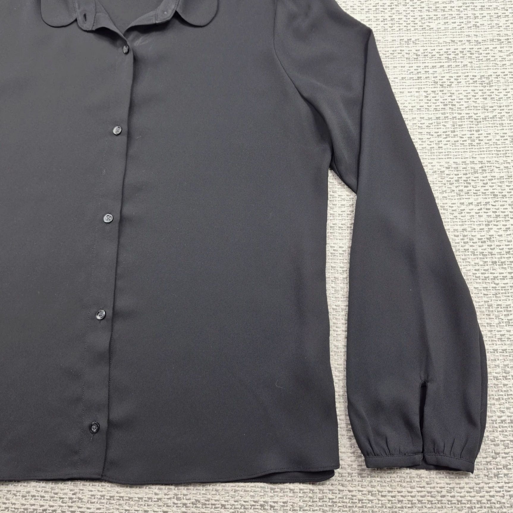 Vintage Sunday Best Blouse Shirt Womens Large Black Button Up Peter Pan Collar 90s California Classic Retro USA Mens? Size L / US 10 / IT 46 - 2 Thumbnail