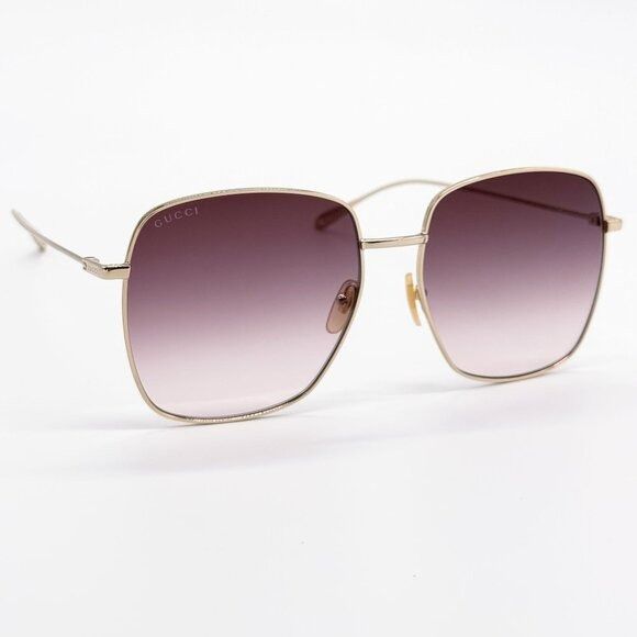Gucci NEW GUCCI SUNGLASSES GG1031S 010 GOLD/BROWN WOMEN EYEWEAR Size ONE SIZE - 6 Thumbnail