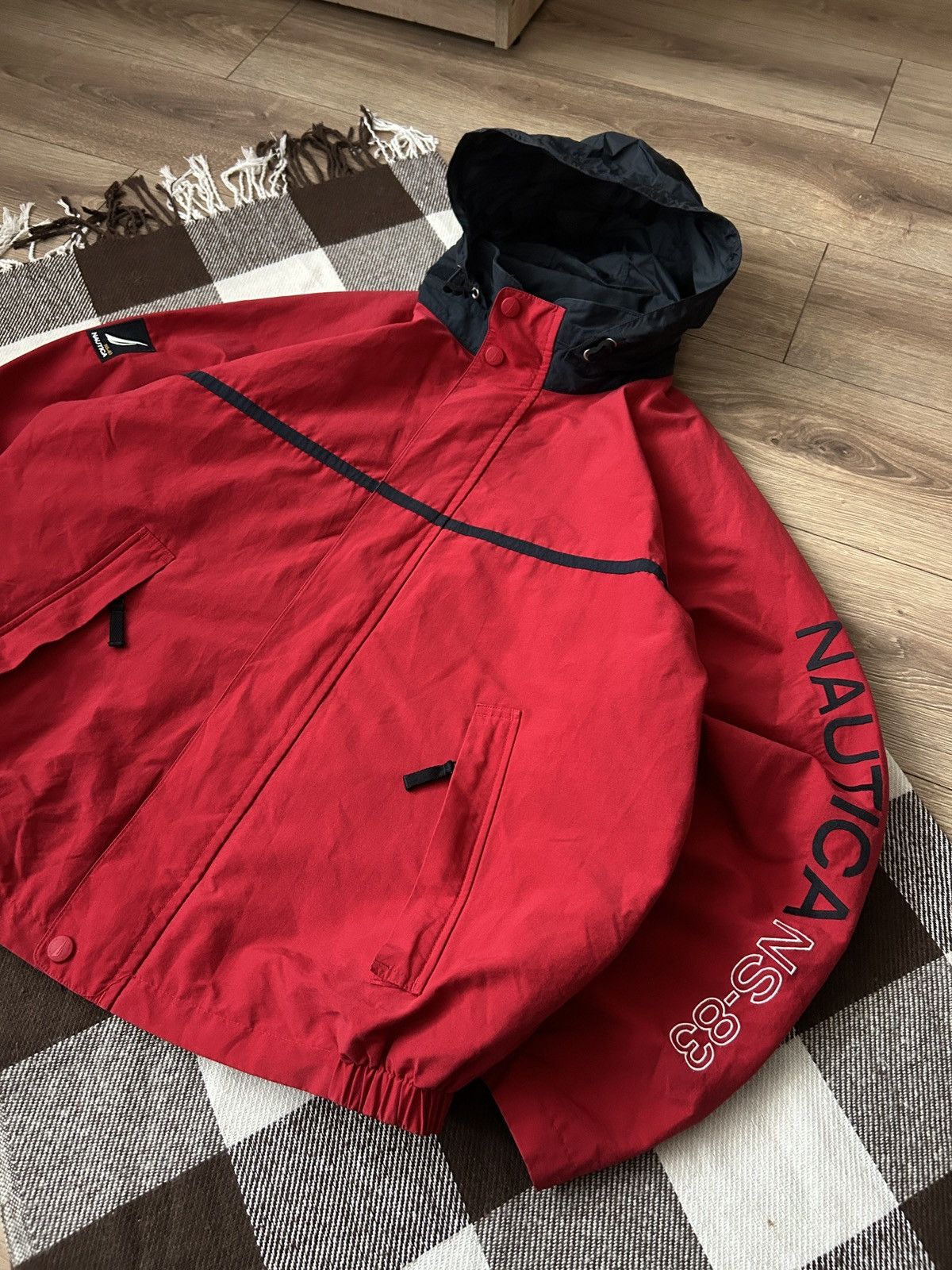 Nautica × Vintage Vintage Nautica Ns-83 big logo red jacket mens outdoors 90s Size US XL / EU 56 / 4 - 1 Thumbnail
