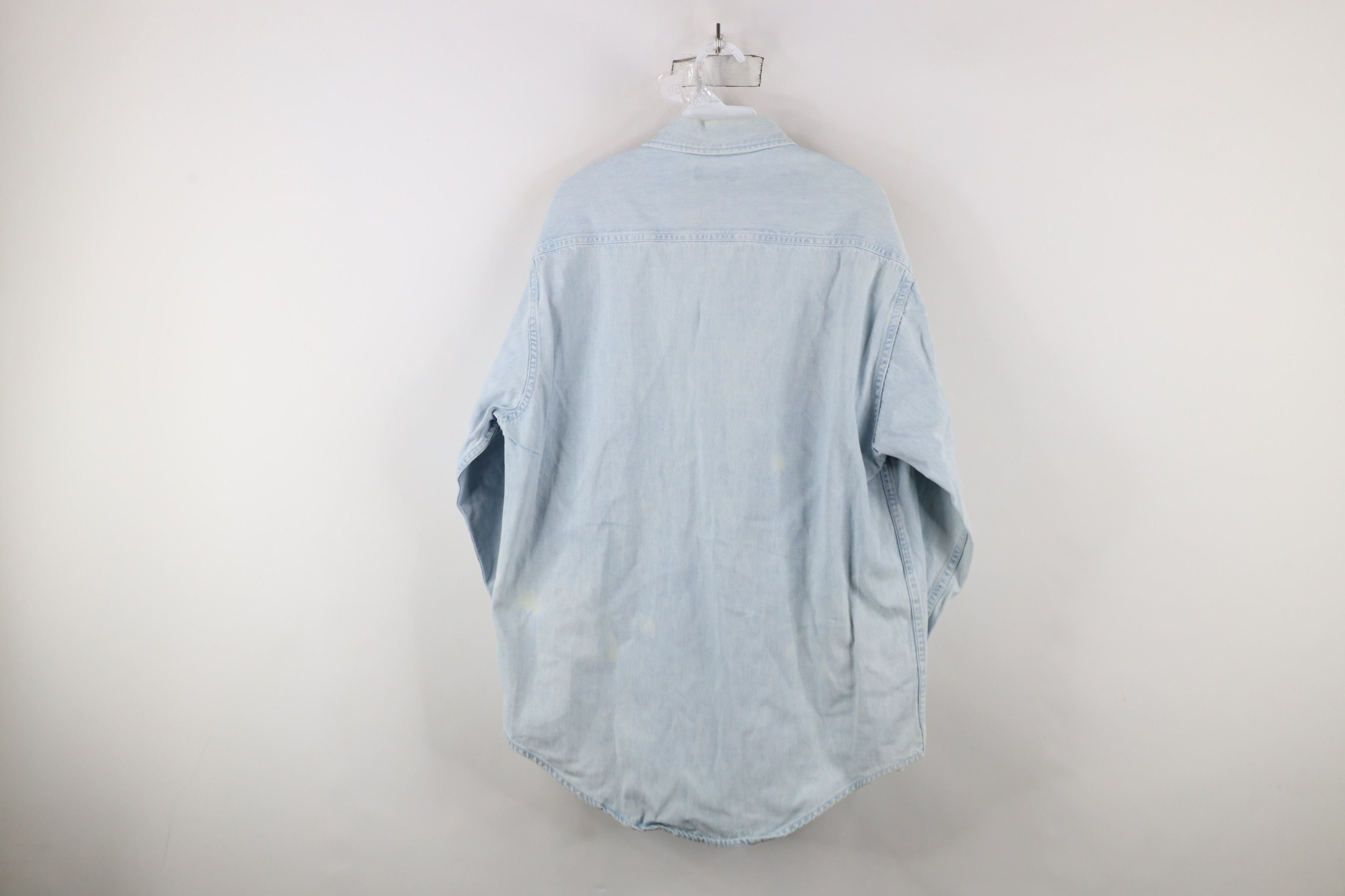 L.L. Bean × Vintage Vintage 90s LL Bean Denim Jean Button Shirt Blue Cotton Size US M / EU 48-50 / 2 - 13 Thumbnail