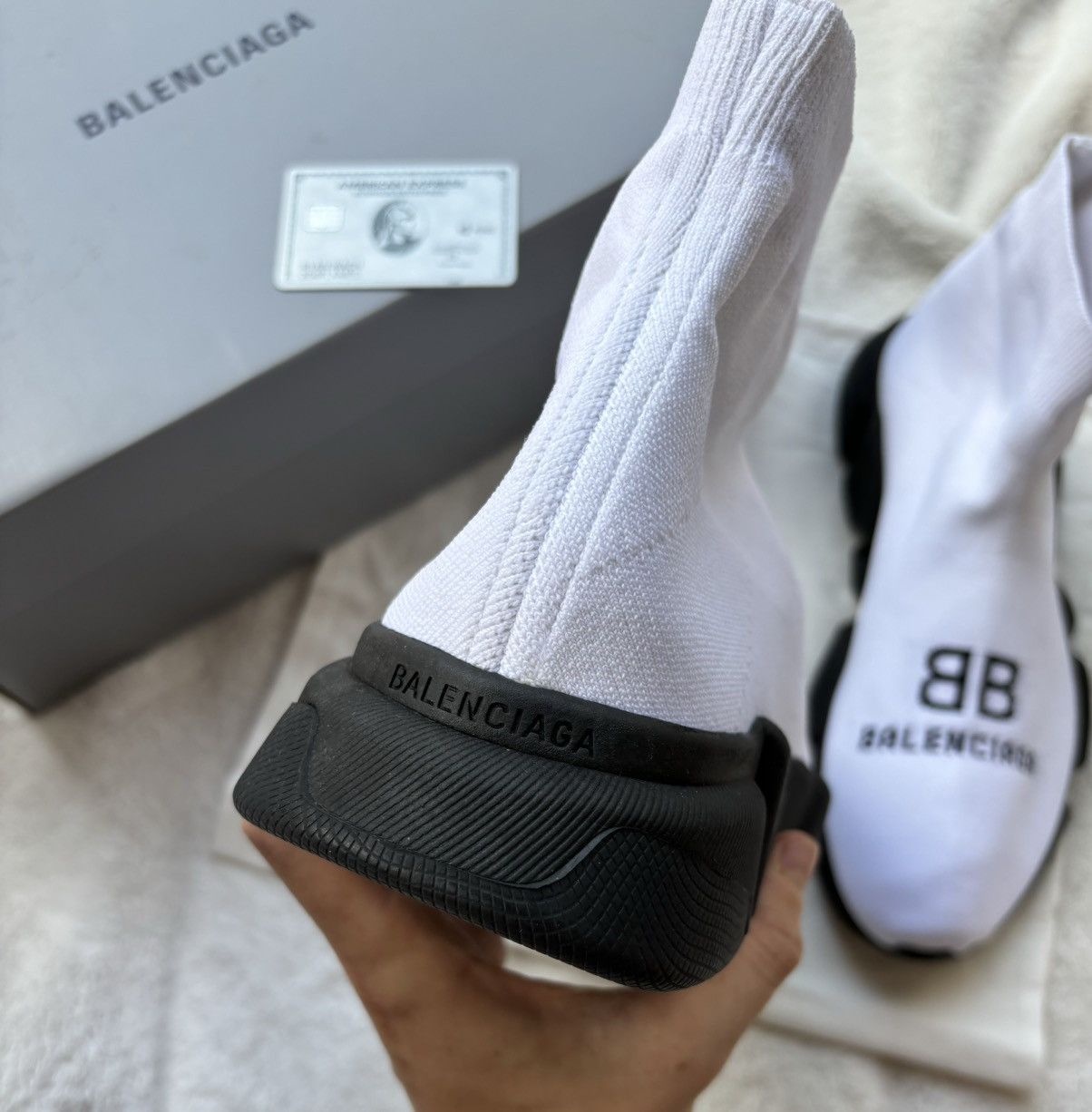 Balenciaga Balenciaga White/Black Speed Runners Sneakers Size US 11 / EU 44 - 3 Thumbnail
