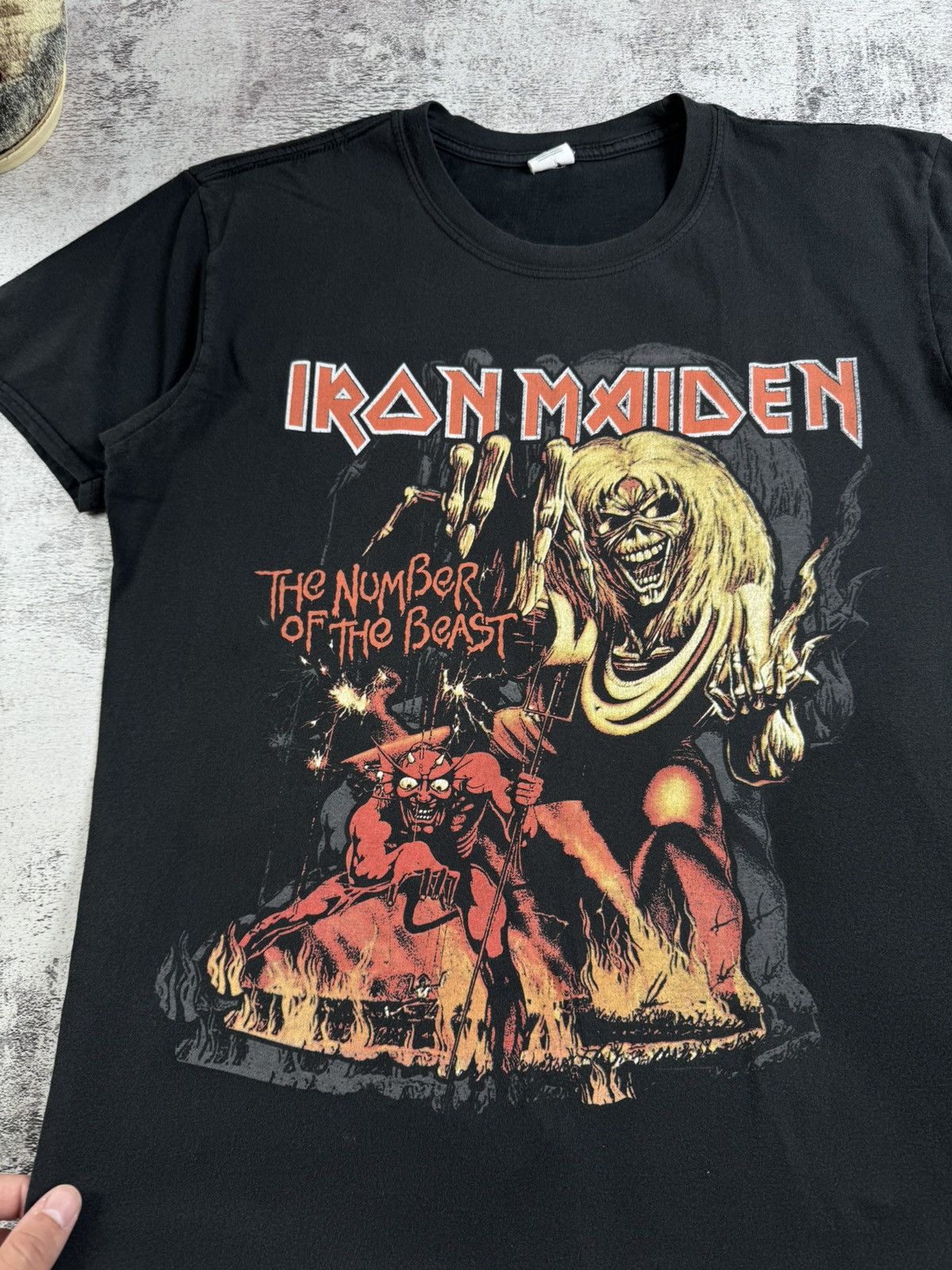 Iron Maiden Iron Maiden Men’s Metal Rock Tour Rap Faded Merch Devil Band T Shirt Jersey Size US L / EU 52-54 / 3 - 6 Thumbnail