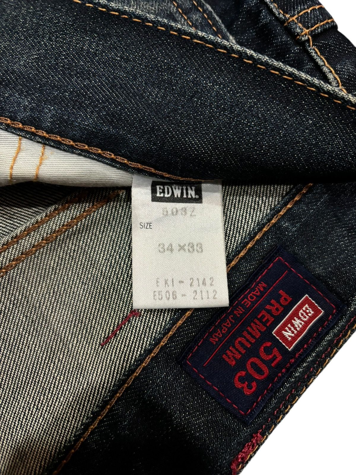 Edwin × Japanese Brand Vintage Y2k Edwin 503Z Faded Straight Cut Jeans Size US 36 / EU 52 - 7 Thumbnail