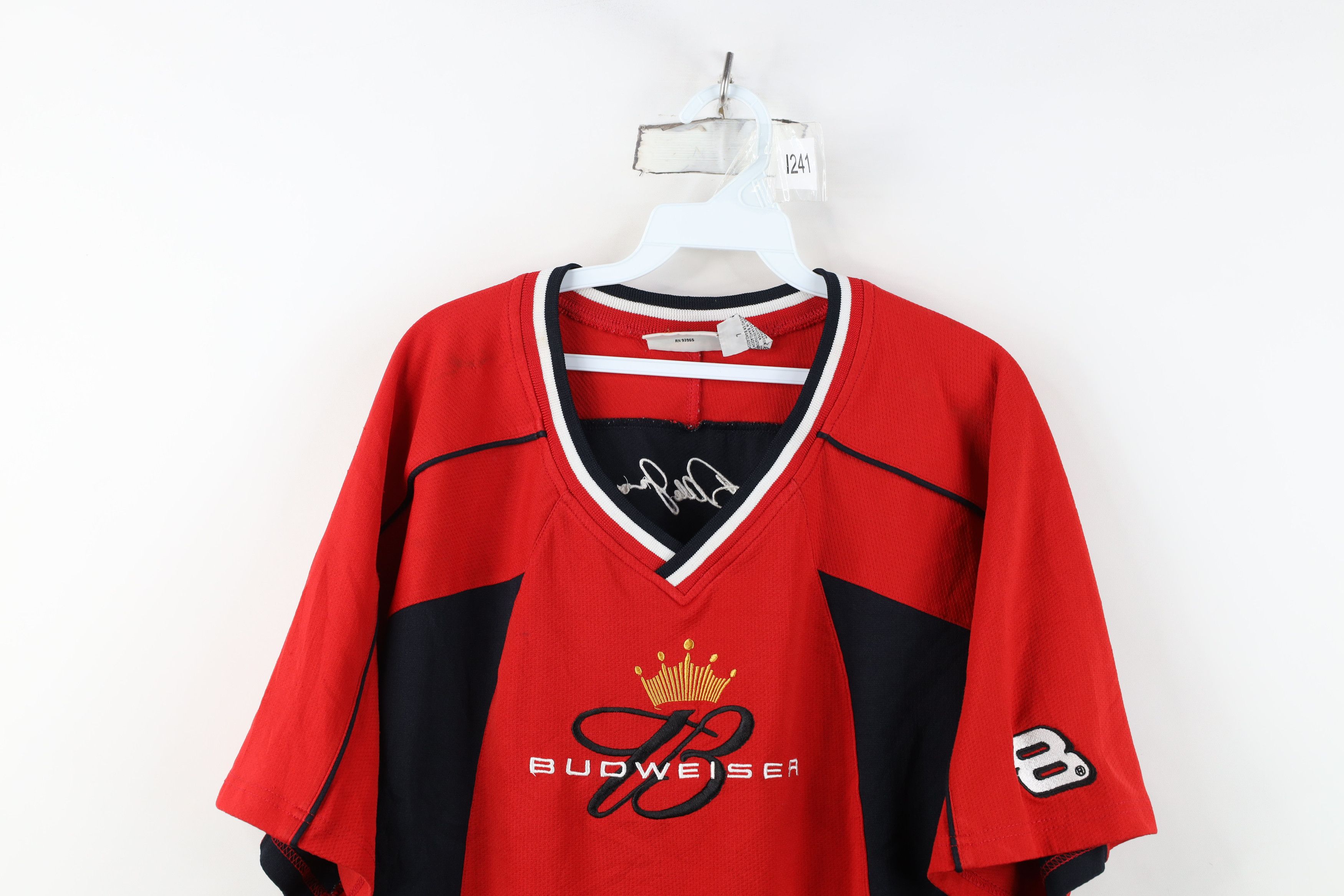 Vintage Vintage NASCAR Jr Budweiser Racing Jersey T-Shirt Red Size US L / EU 52-54 / 3 - 2 Thumbnail