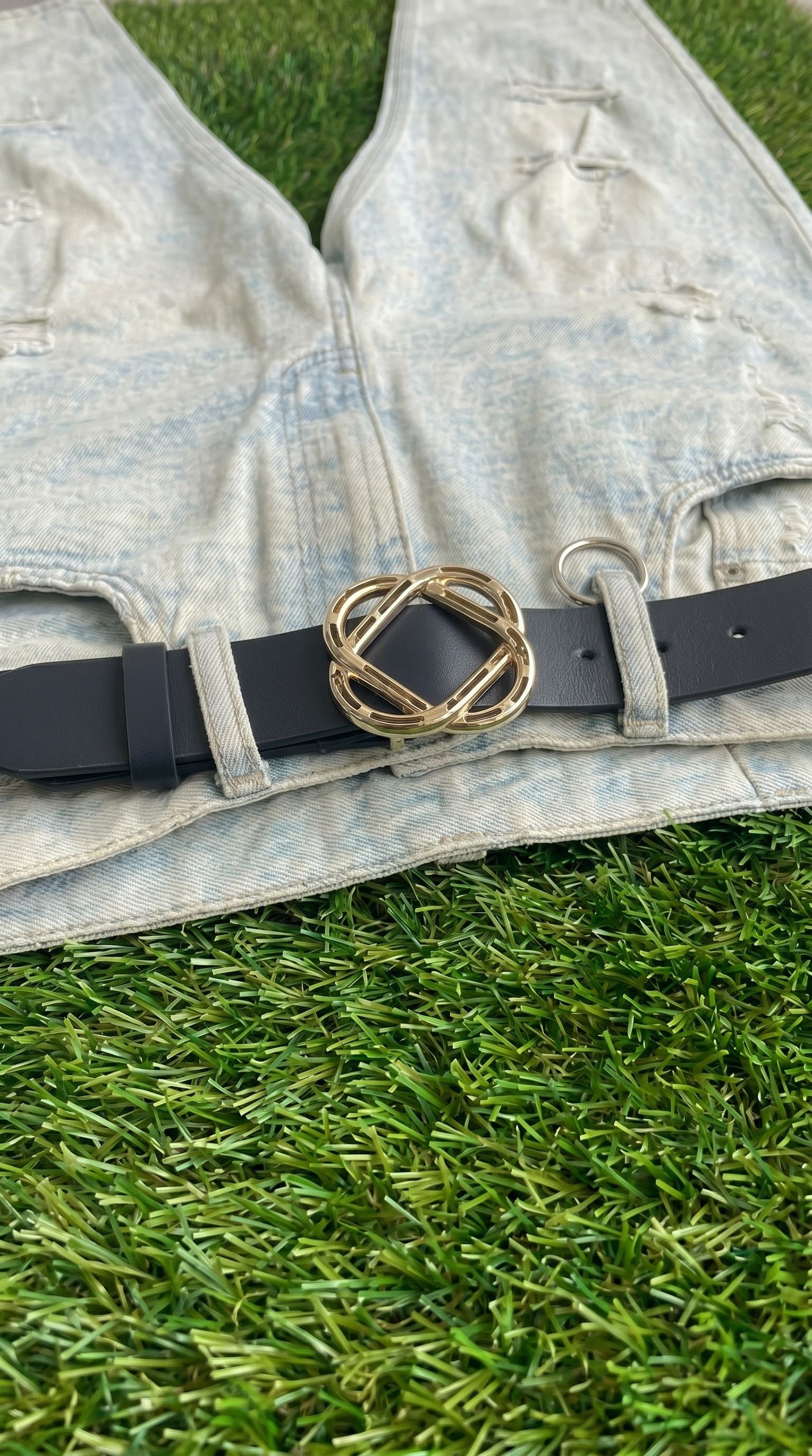 Other Black Gold Omni Buckle Statement Belt Size ONE SIZE - 4 Thumbnail