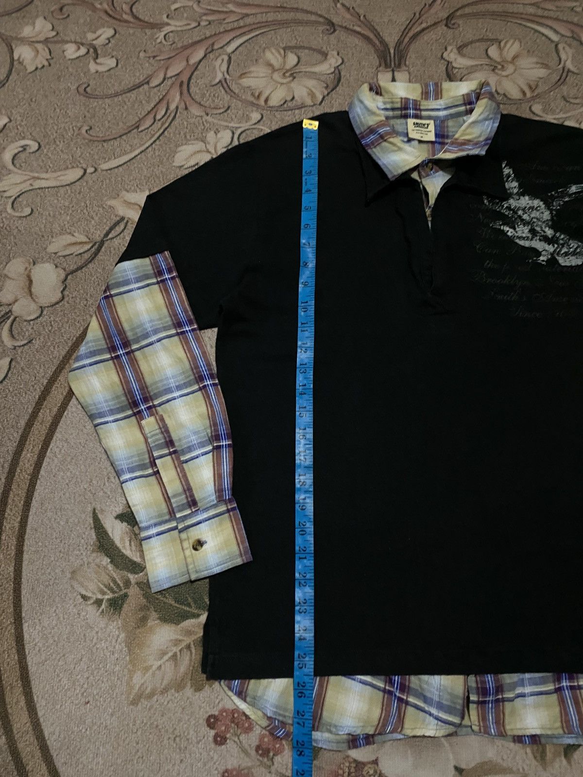 Japanese Brand × Smith's American × Vintage Smiths American Poem Double Layer Polos Long Sleeve T-Shirt Size US M / EU 48-50 / 2 - 9 Thumbnail