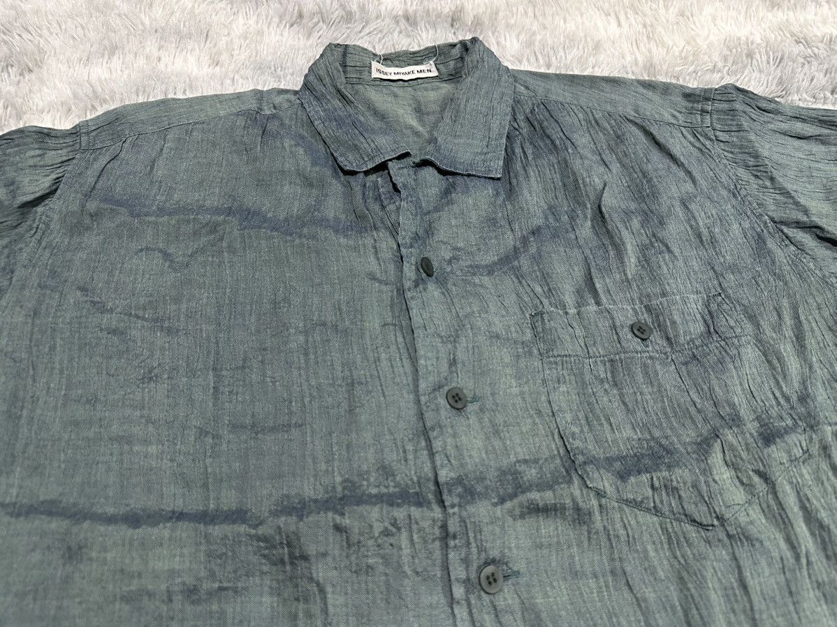 Issey Miyake 🔥Vintage Issey Miyake Men Shirt Pleats Wrinkled Iridescent Size US XL / EU 56 / 4 - 4 Thumbnail
