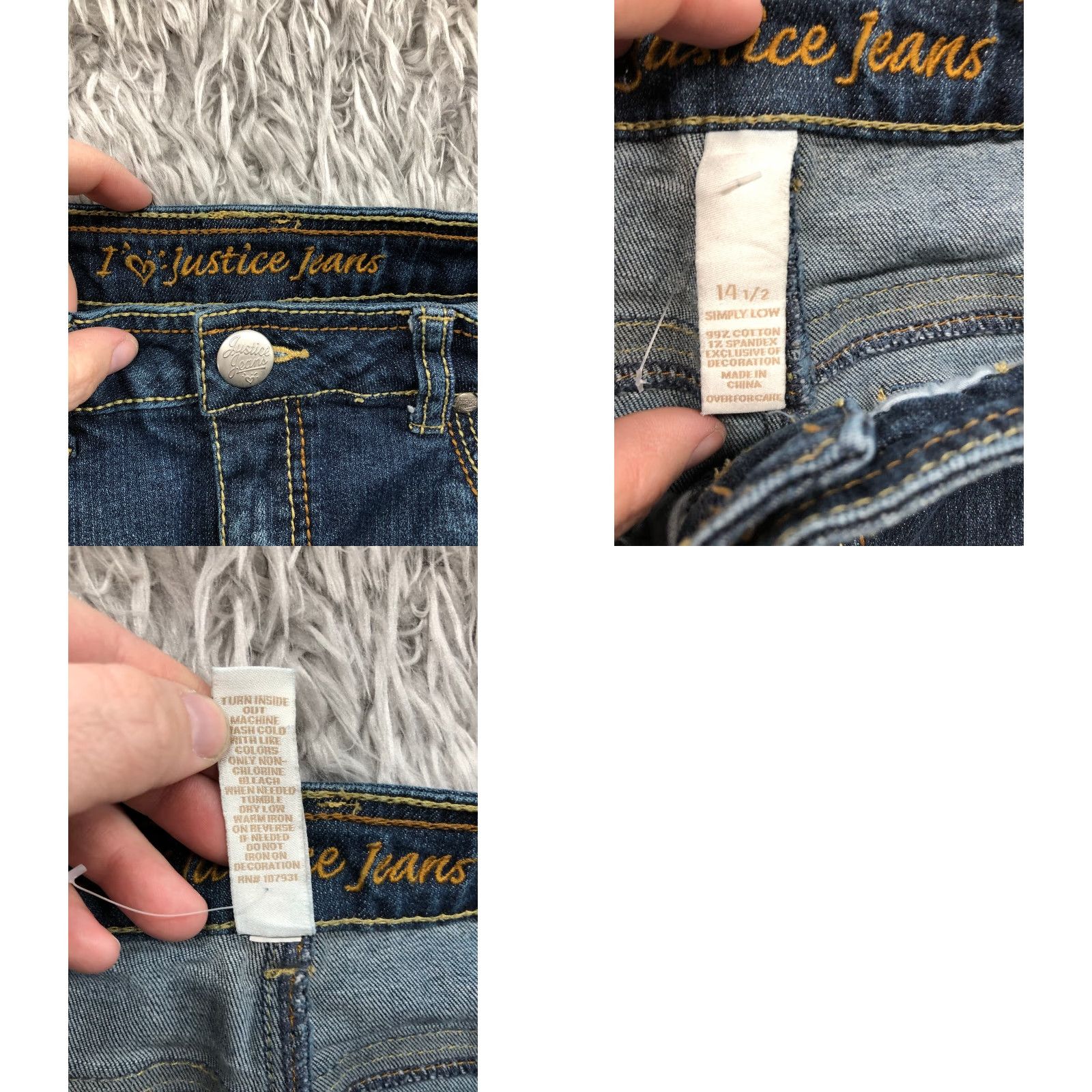 Vintage Justice Simply Low Capri Jeans Size 14 Juniors Dark Wash Blue Denim Womens Regular 5-Pocket Size 36" / US 14 / IT 50 - 8 Thumbnail