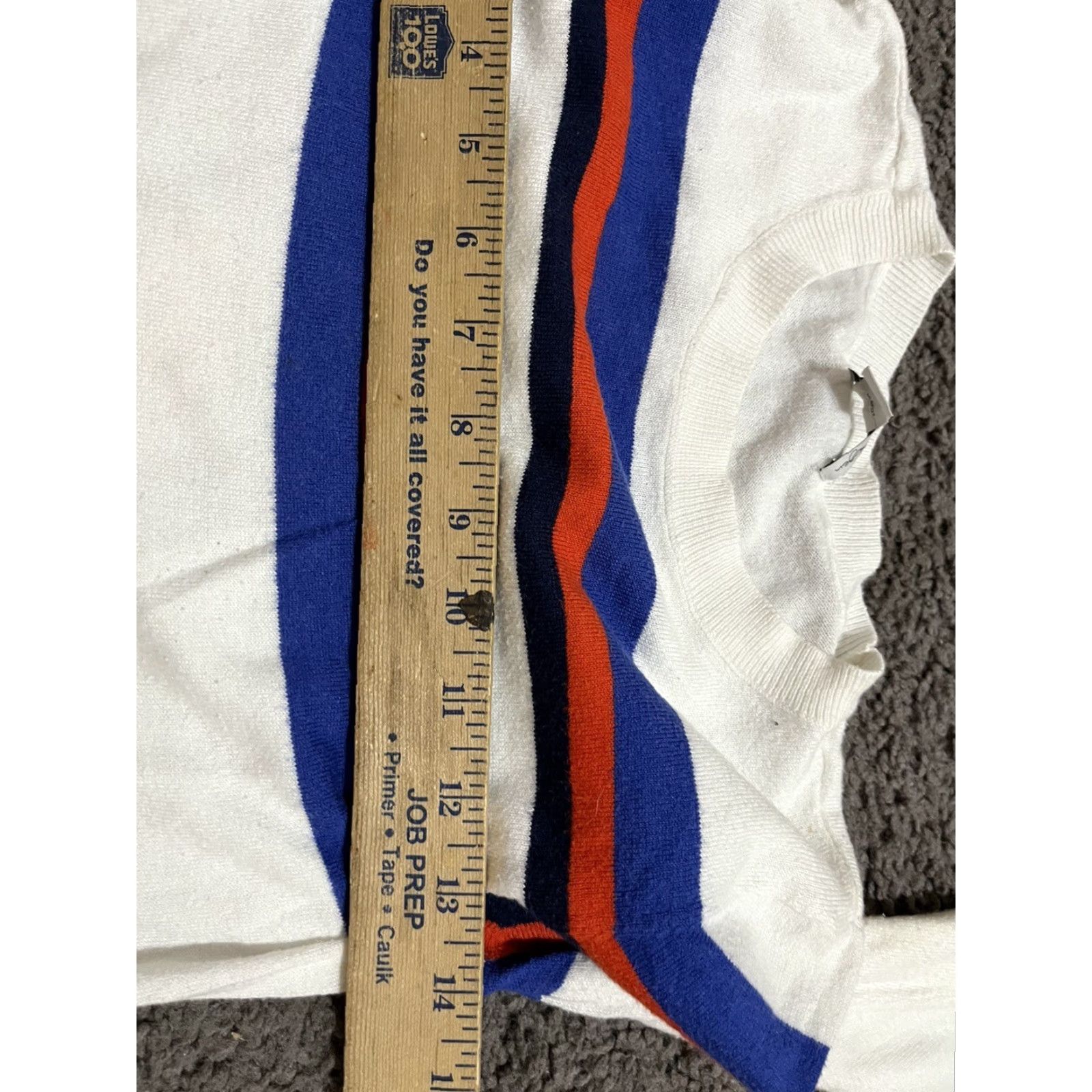 Vintage Halogen Shirt Women XS White Striped Lightweight Cotton Knit Ring Neck Pullover 3/4 Sleeve Classic Modern Mens Girls? Size XS / US 0-2 / IT 36-38 - 5 Thumbnail