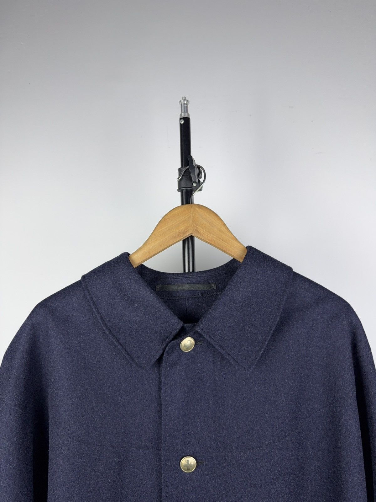 Vintage Vintage 80s Retro German Navy Wool Cape Coat Military Style Size US L / EU 52-54 / 3 - 3 Thumbnail