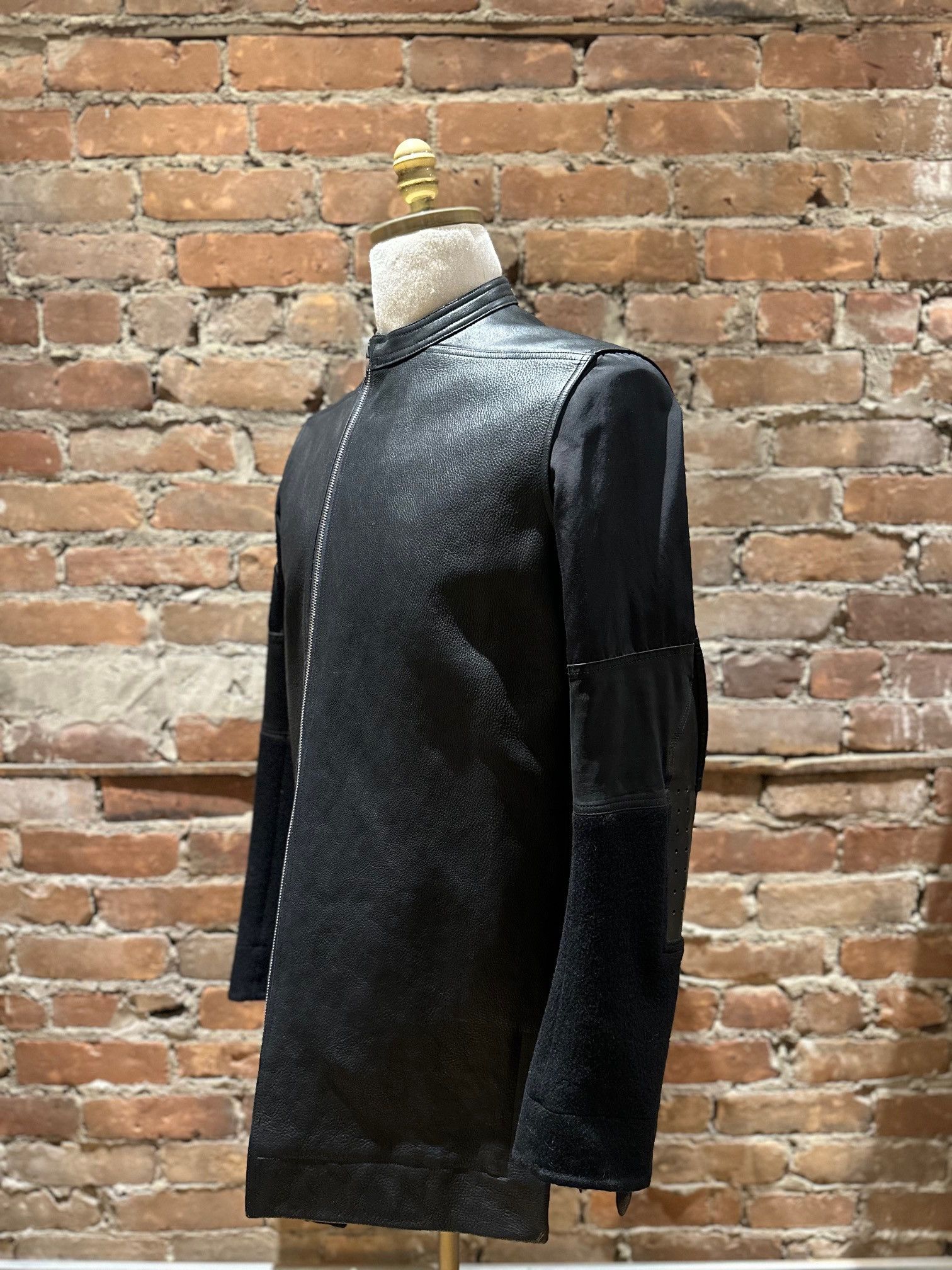 Rick Owens Rick Owens Leather Wool Jacket w/ Elbow Patches Size US M / EU 48-50 / 2 - 2 Thumbnail