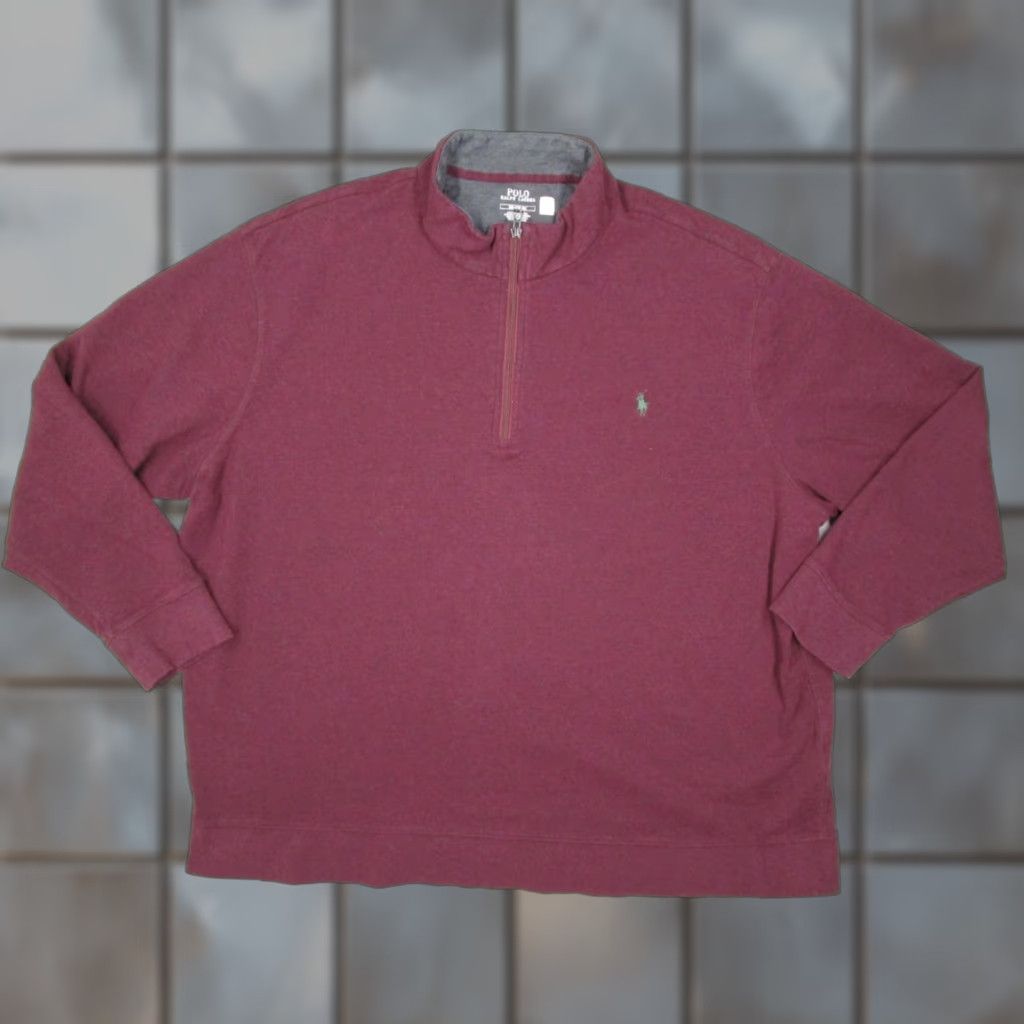 Polo Ralph Lauren Polo Ralph Lauren Pullover Mens 3XB Red Half Zip Sweater Long Sleeve Green Pony Size US XXL / EU 58 / 5 - 1 Thumbnail