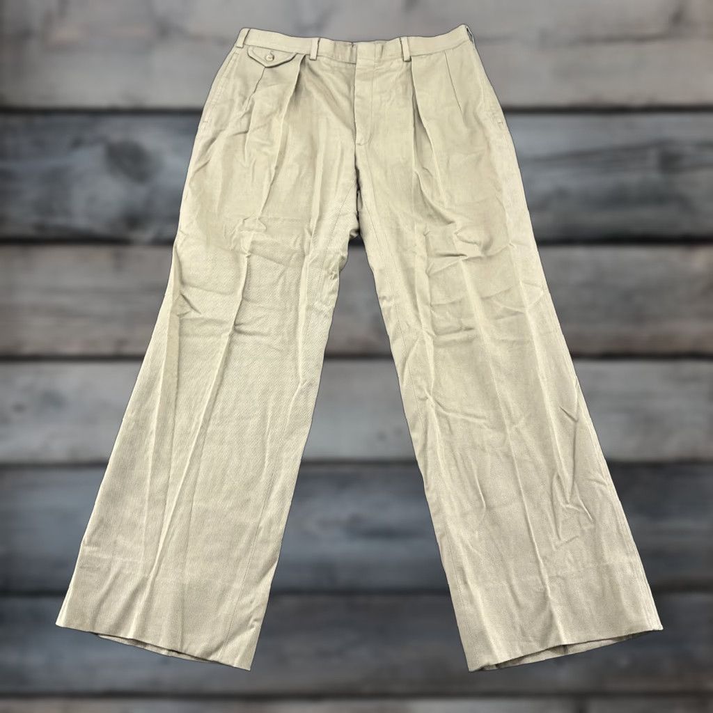 Polo Ralph Lauren VINTAGE Polo Ralph Lauren Pants Mens 34x30 Beige Chino Relaxed Pleated 80s 90s Size US S / EU 44-46 / 1 - 1 Thumbnail