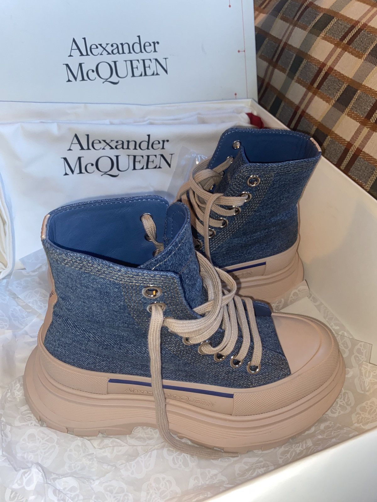Alexander McQueen × Designer Alexander McQueen Tread Slick Lace-Up Sneaker Boots Size US 5 / IT 35 - 1 Thumbnail