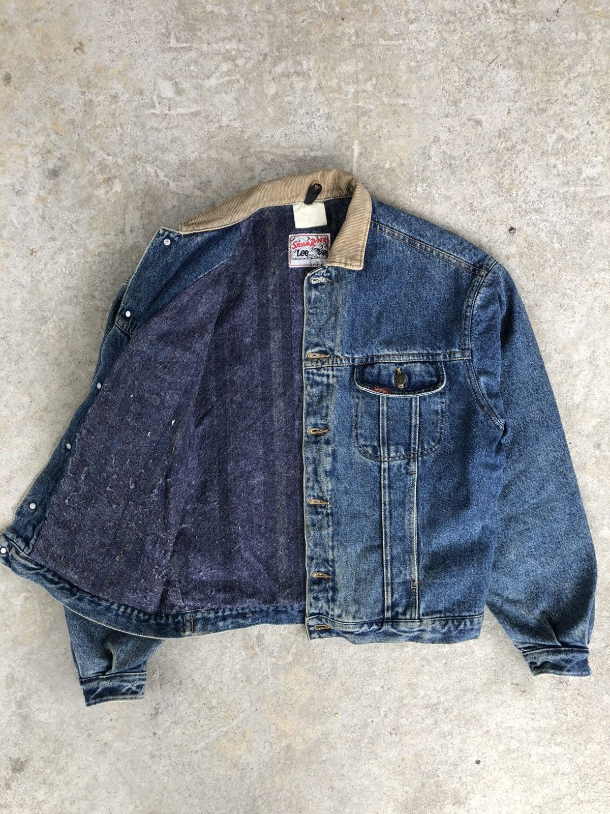 Lee Vintage Lee Storm Rider Blanket Lined Denim Jacket Baggy Size US L / EU 52-54 / 3 - 1 Thumbnail