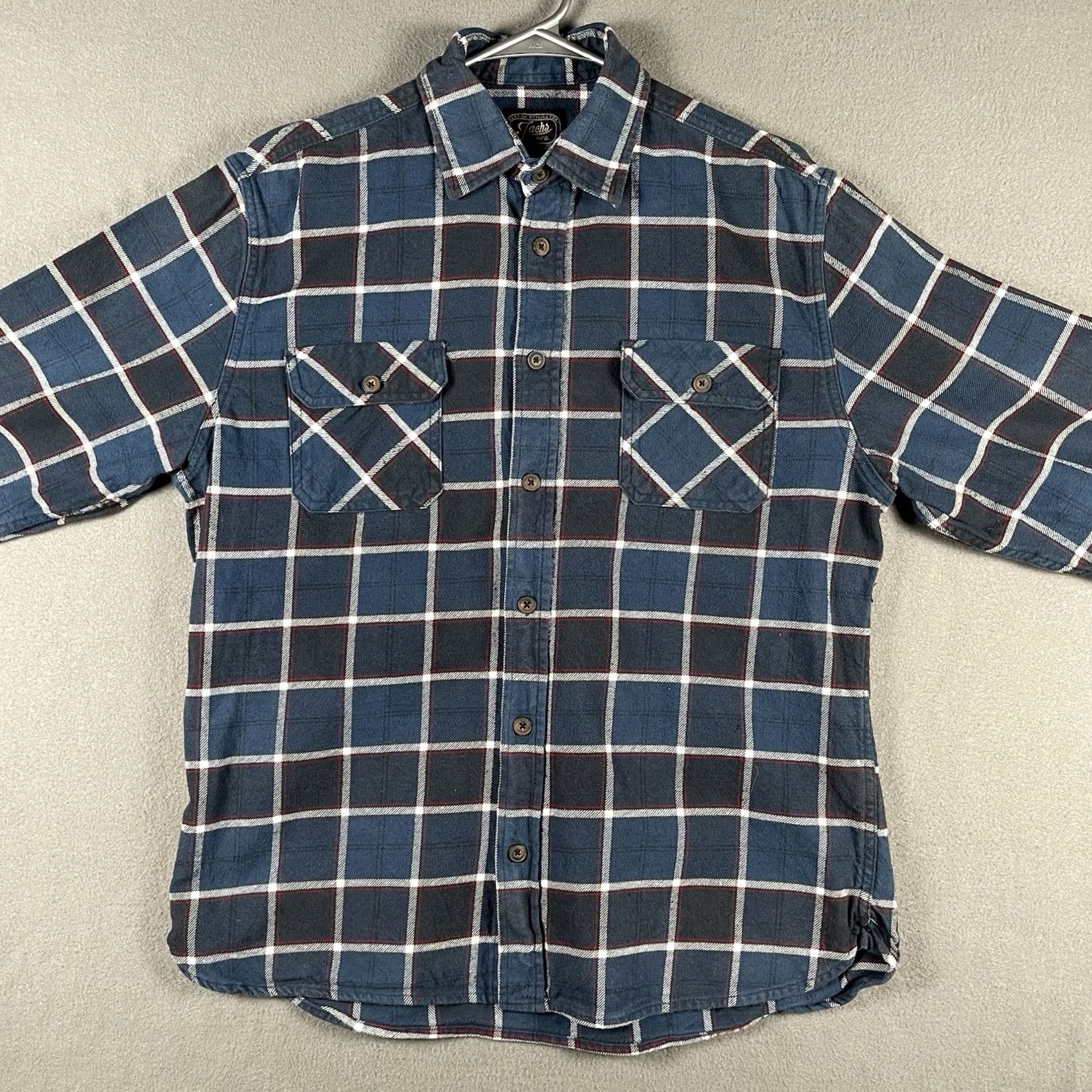 Vintage VINTAGE Jack's Mfg Heritage Heavy Weight Flannel Shirt L Blue 100% Cotton Plaid Button-Up Collared Long Sleeve Men Mens Regular Lightweight? Size US L / EU 52-54 / 3 - 3 Thumbnail