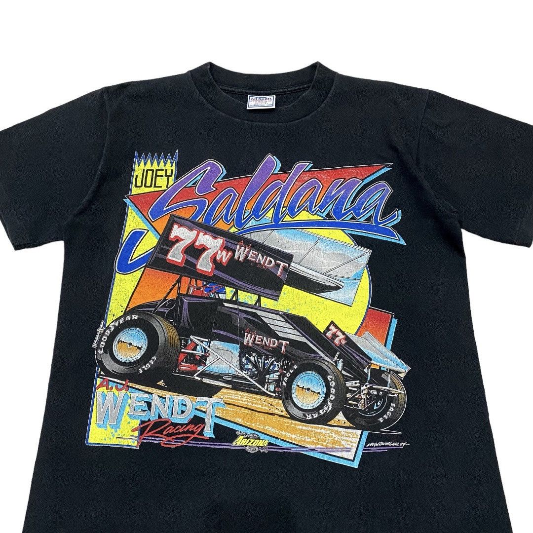 All Sport Vintage 90s Joey Saldana Wendt Racing Nascar Tshirt Size US L / EU 52-54 / 3 - 3 Thumbnail