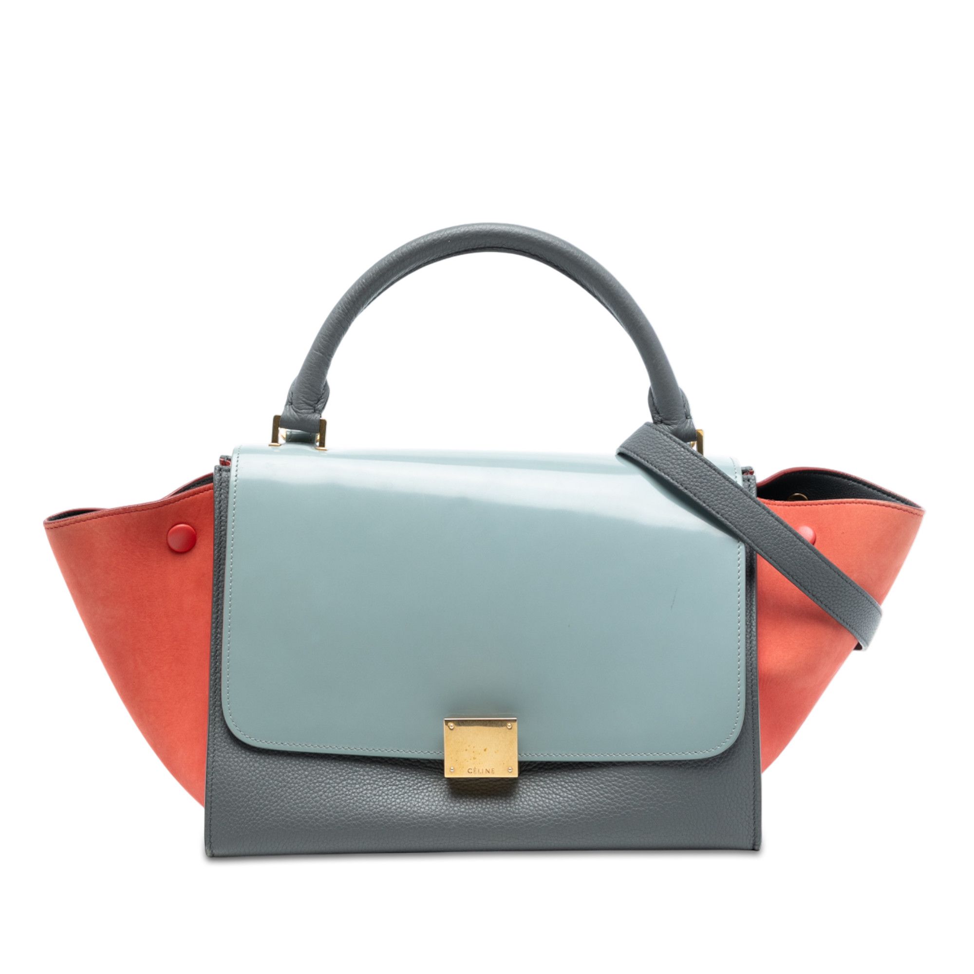 Celine Celine Small Tricolor Leather Trapeze Satchel Size ONE SIZE - 1 Thumbnail