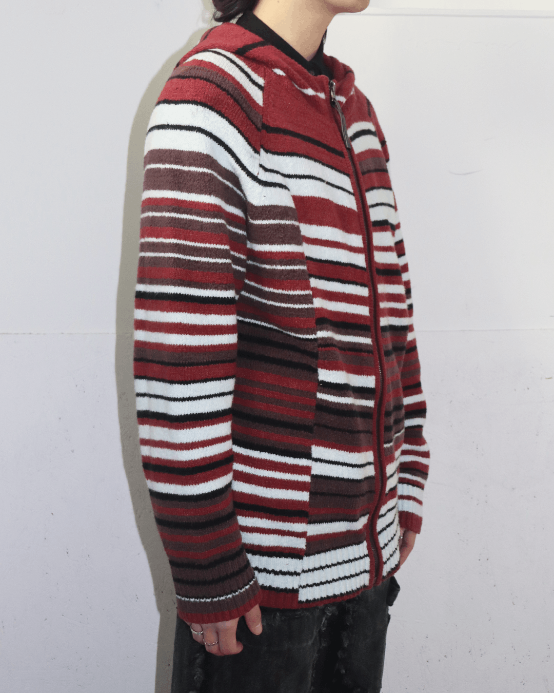 Acne Studios Acne Studios Stripe Knit Hood Zip-Up Size US M / EU 48-50 / 2 - 4 Thumbnail