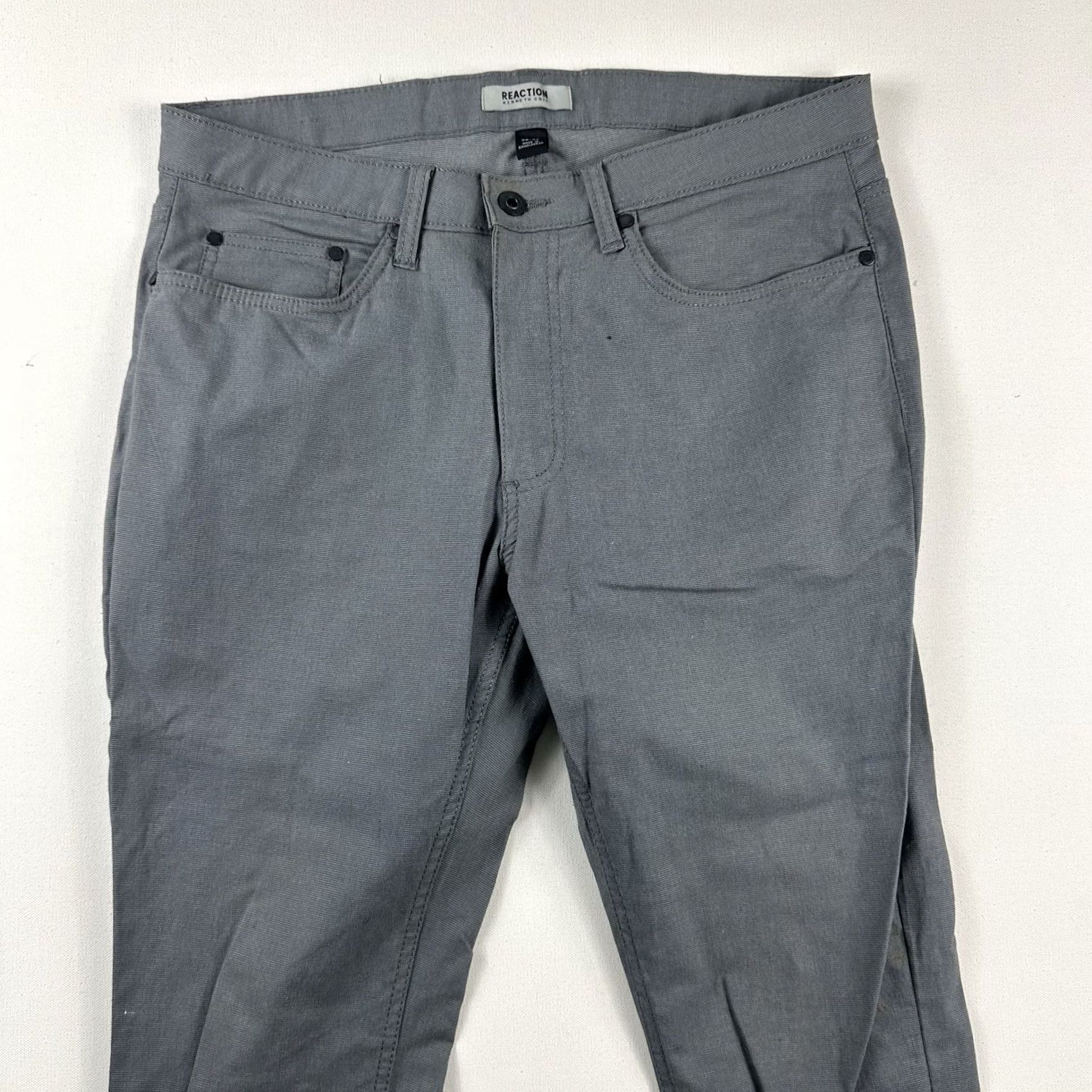 Kenneth Cole Kenneth Cole Reaction Chino Pants Slim-Fit Gray Mens 32x32 Size US 32 / EU 48 - 3 Thumbnail